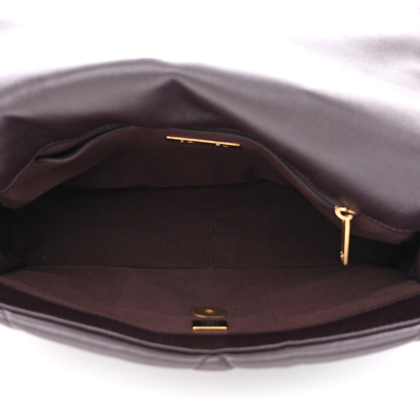 Lambskin Quilted Large Chanel 19 Flap Dark Brown