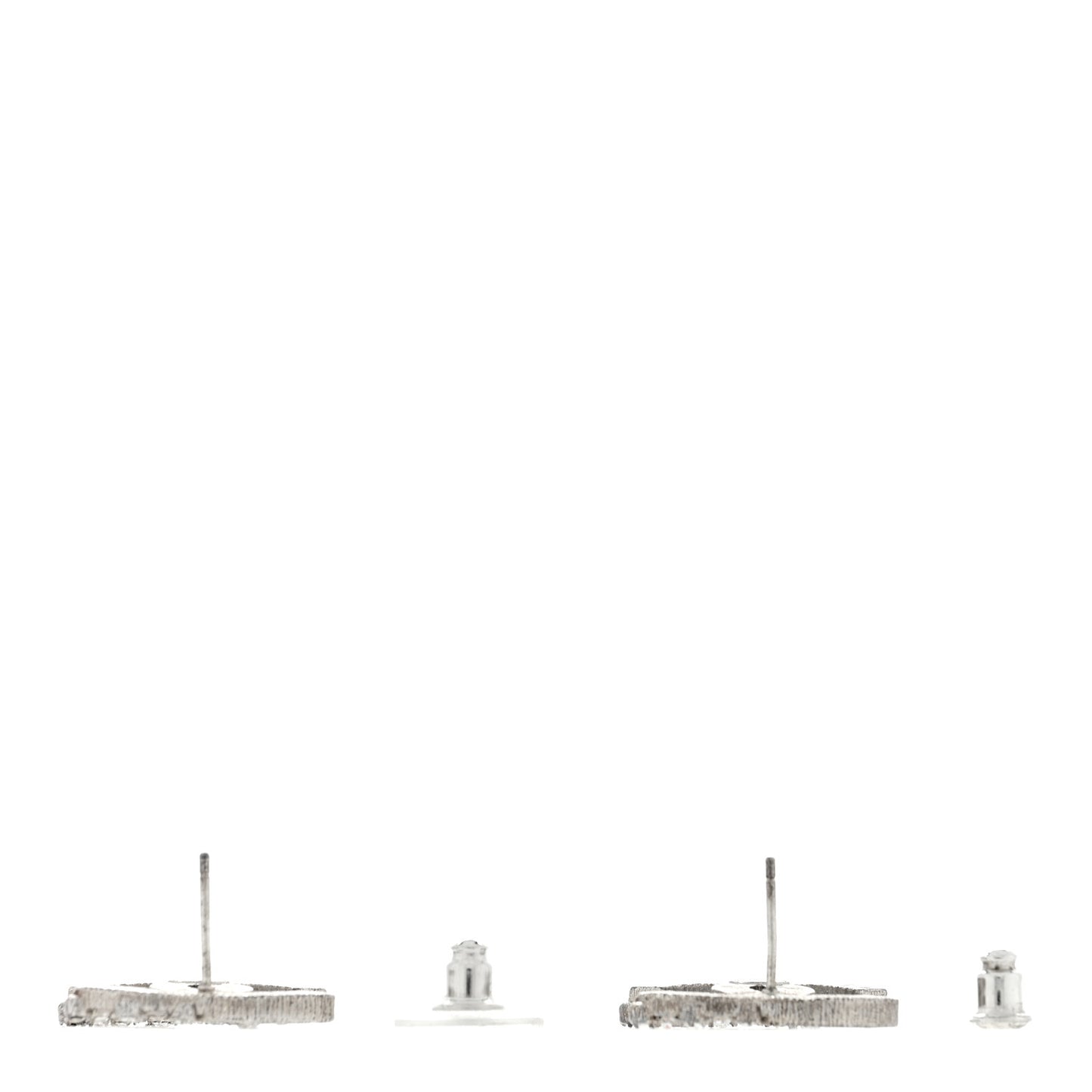 Crystal CC Embellished Earrings Silver