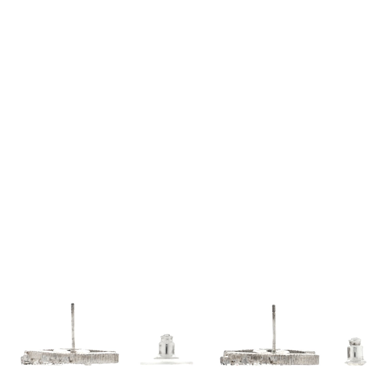 Chanel Crystal CC Embellished Earrings Silver 3 of 4