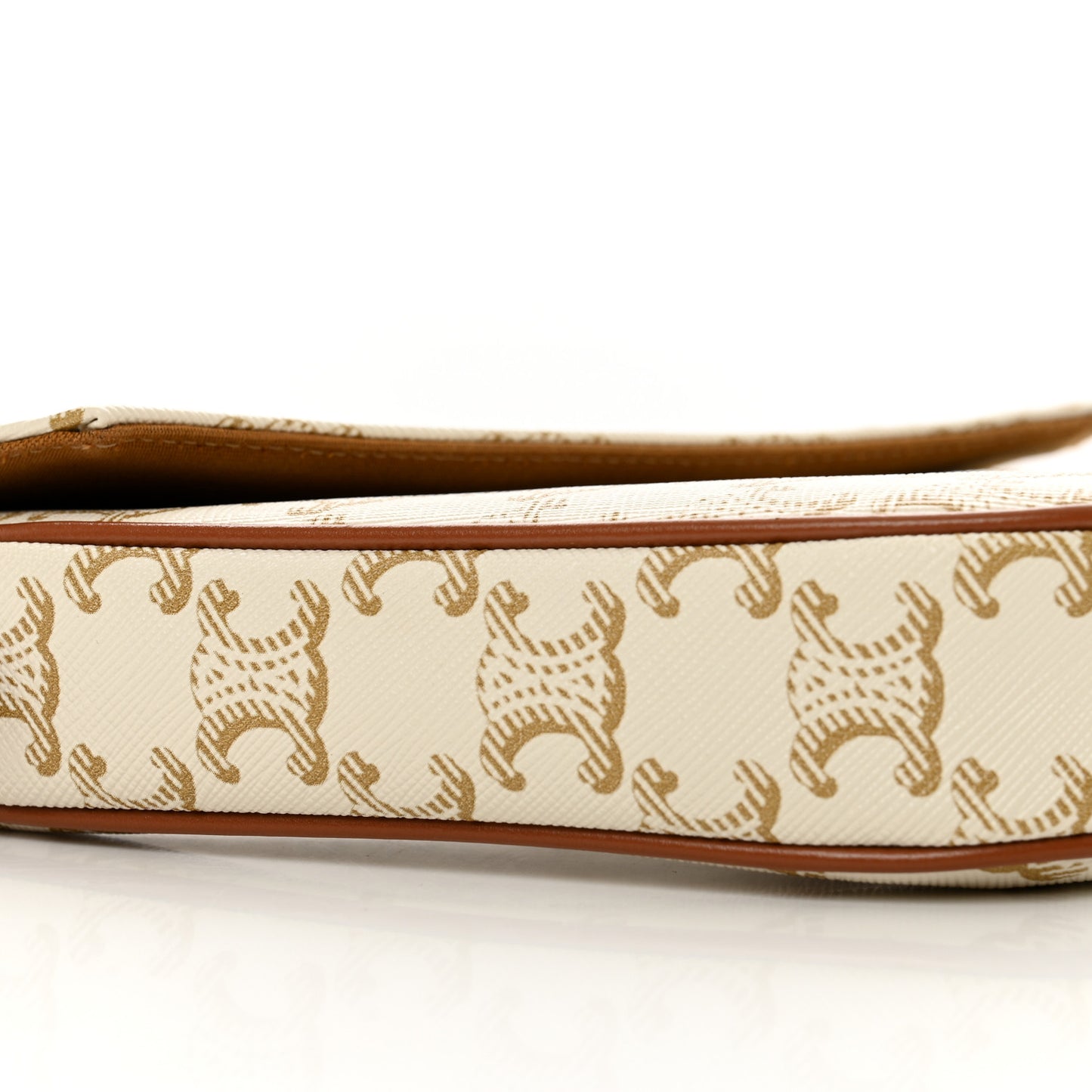 Triomphe Canvas Triangle Crossbody Bag White Tan