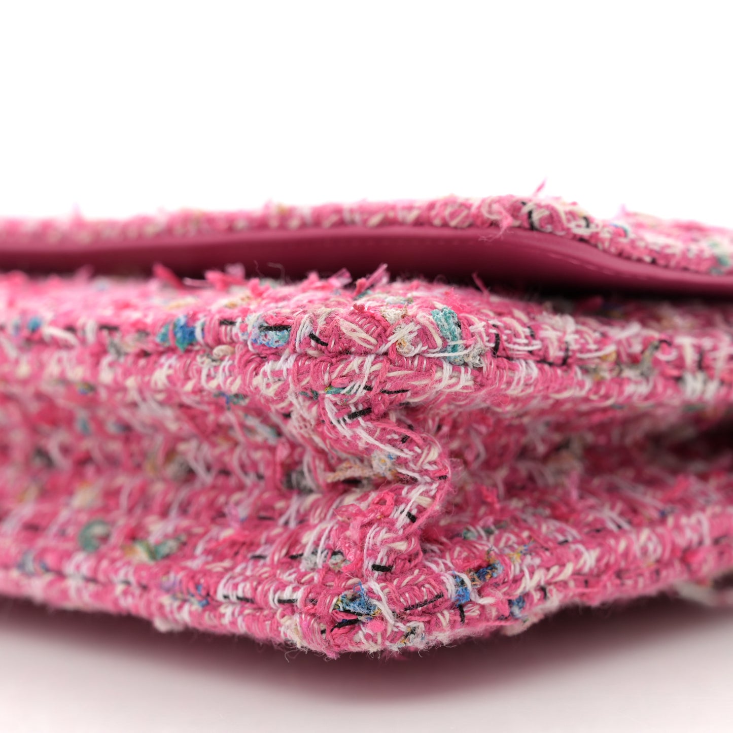 Tweed Quilted Wallet On Chain WOC Pink Blue White