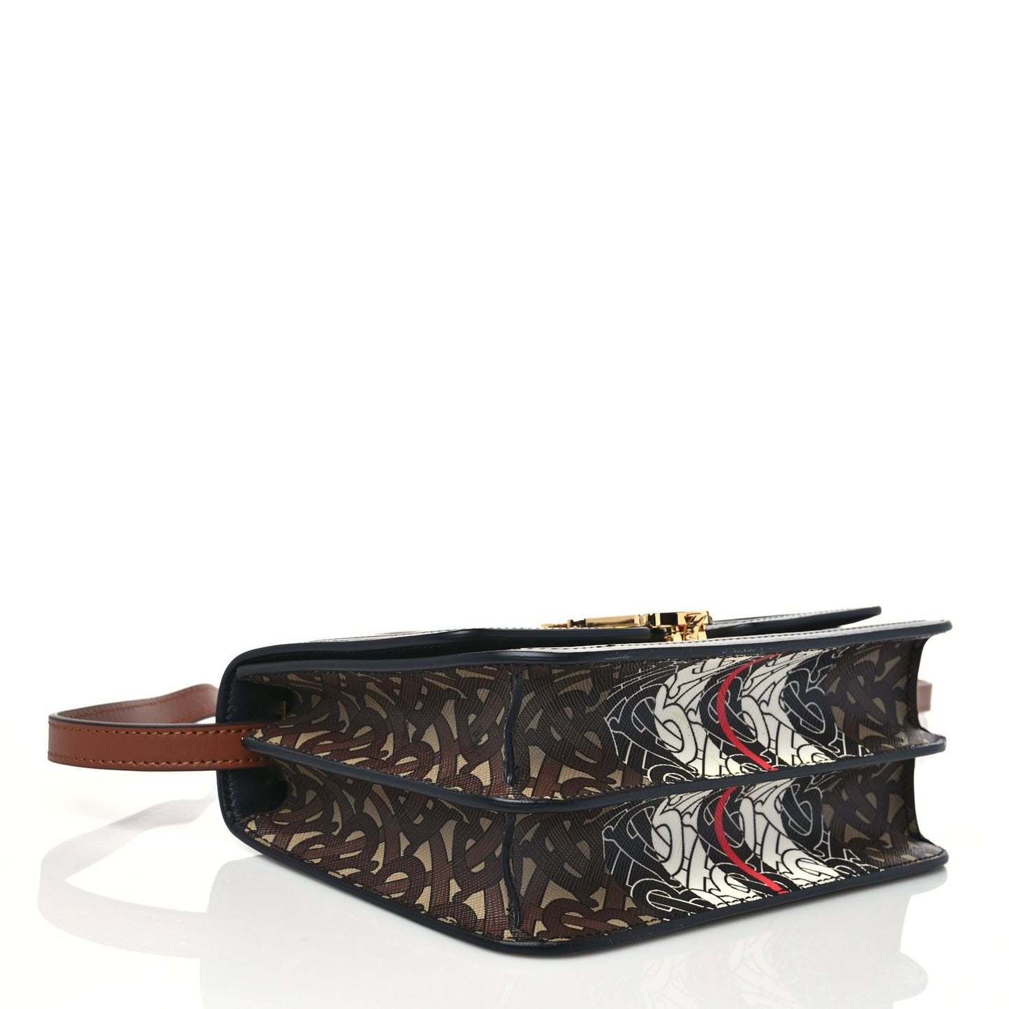 E-Canvas Monogram Stripe Small TB Bag Bridle Brown