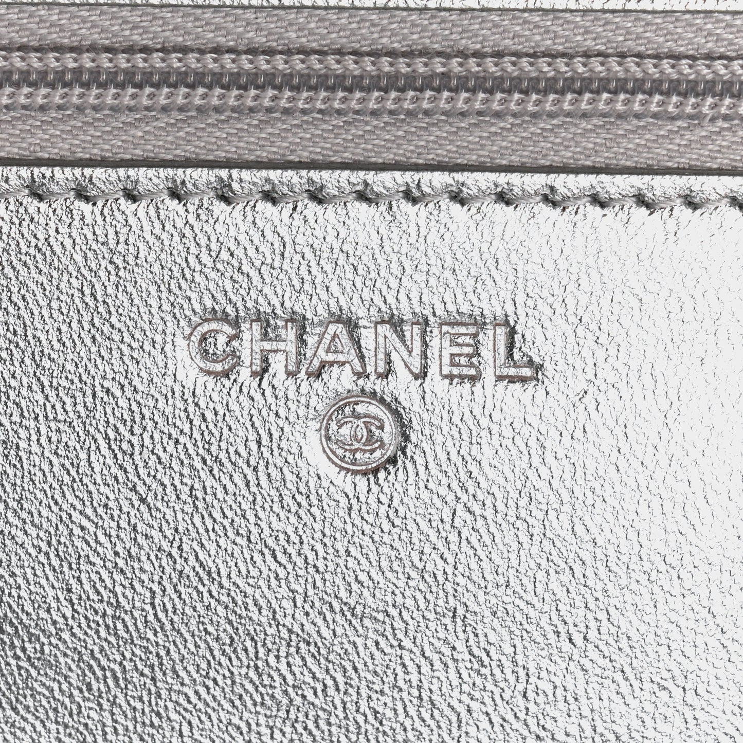 Gradient Metallic Calfskin Quilted Wallet On Chain WOC Silver Blue Yellow Purple