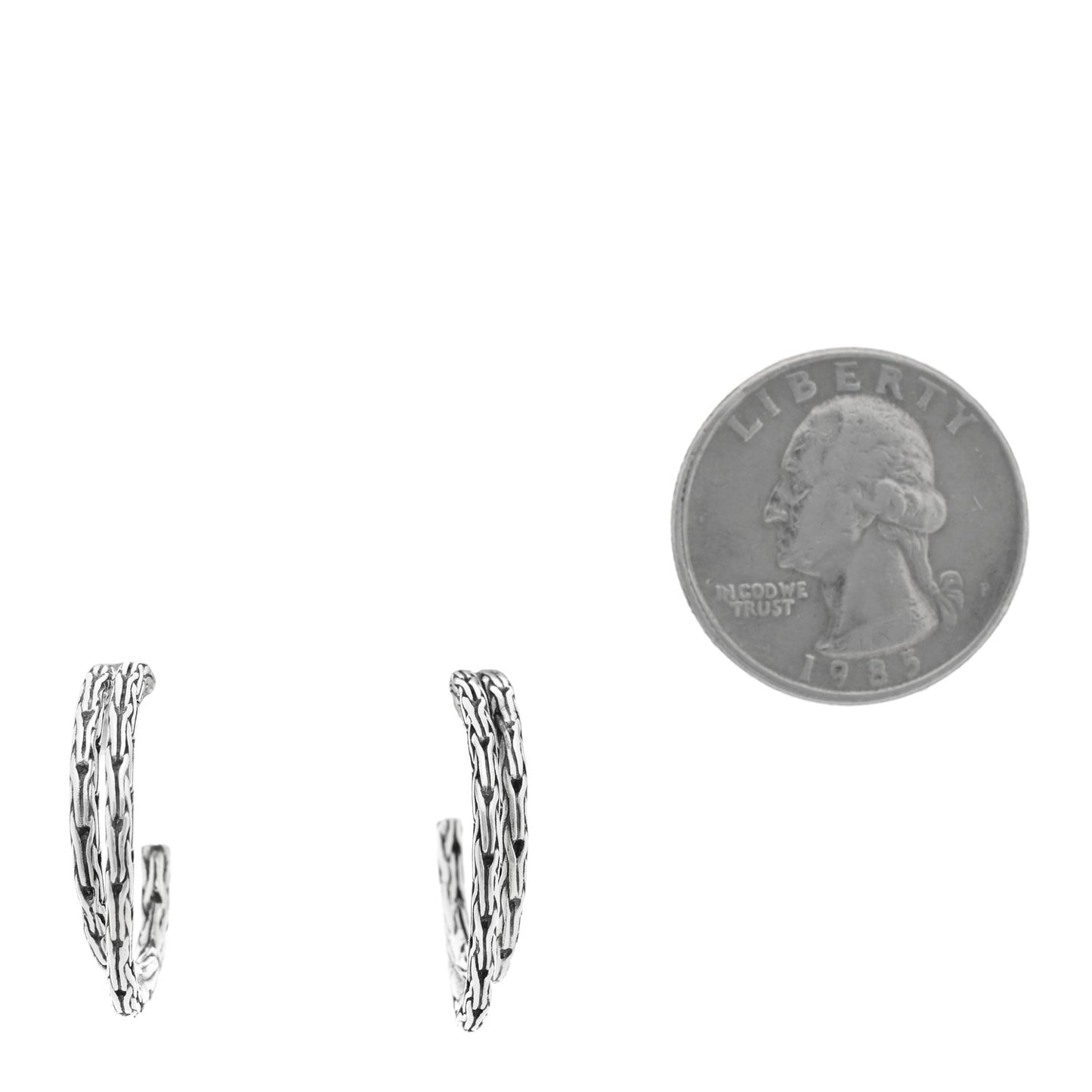 Sterling Silver Classic Chain Double Hoop Earrings