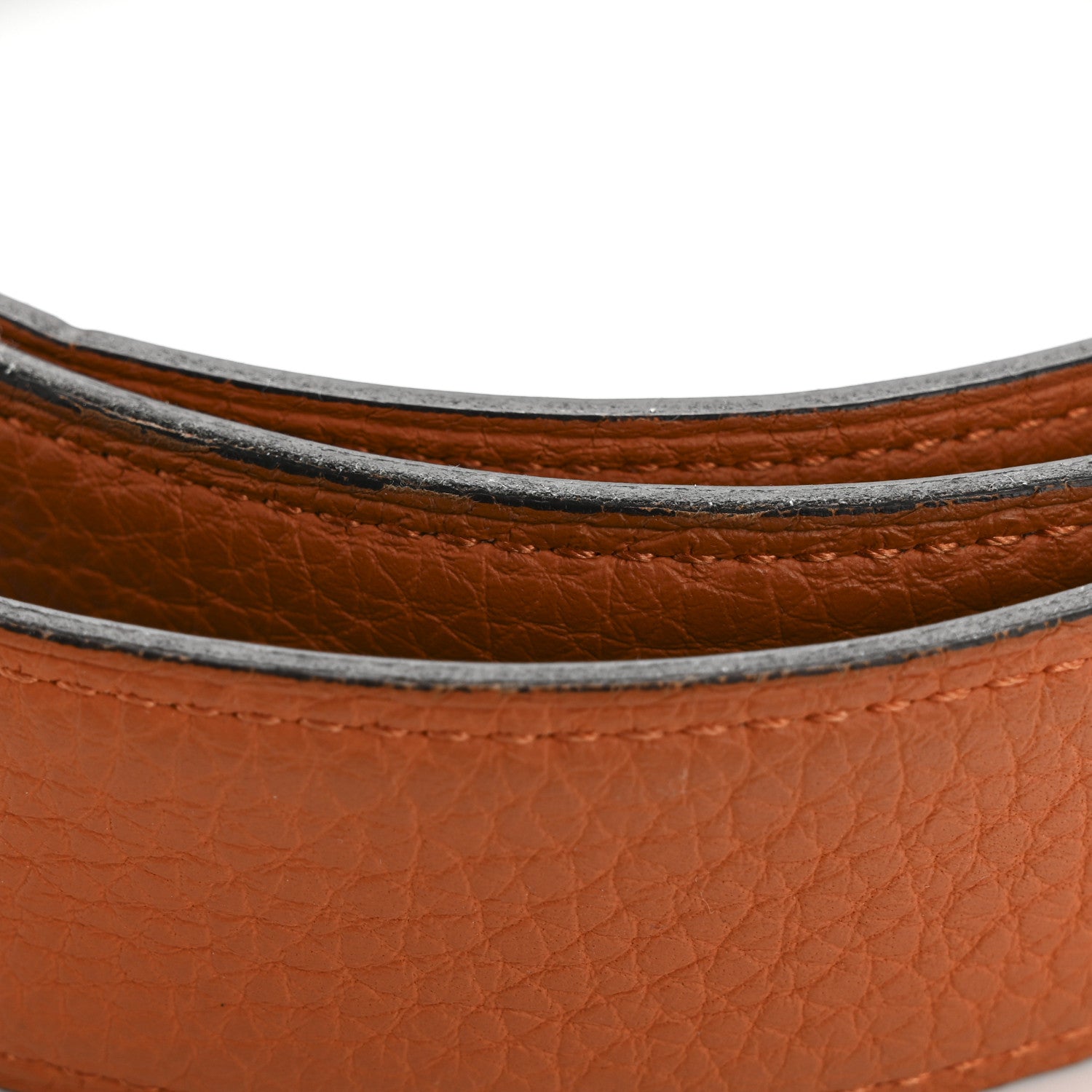 Hermes Box Togo 32mm H Take Off Belt 90 36 Black Orange 9 of 9