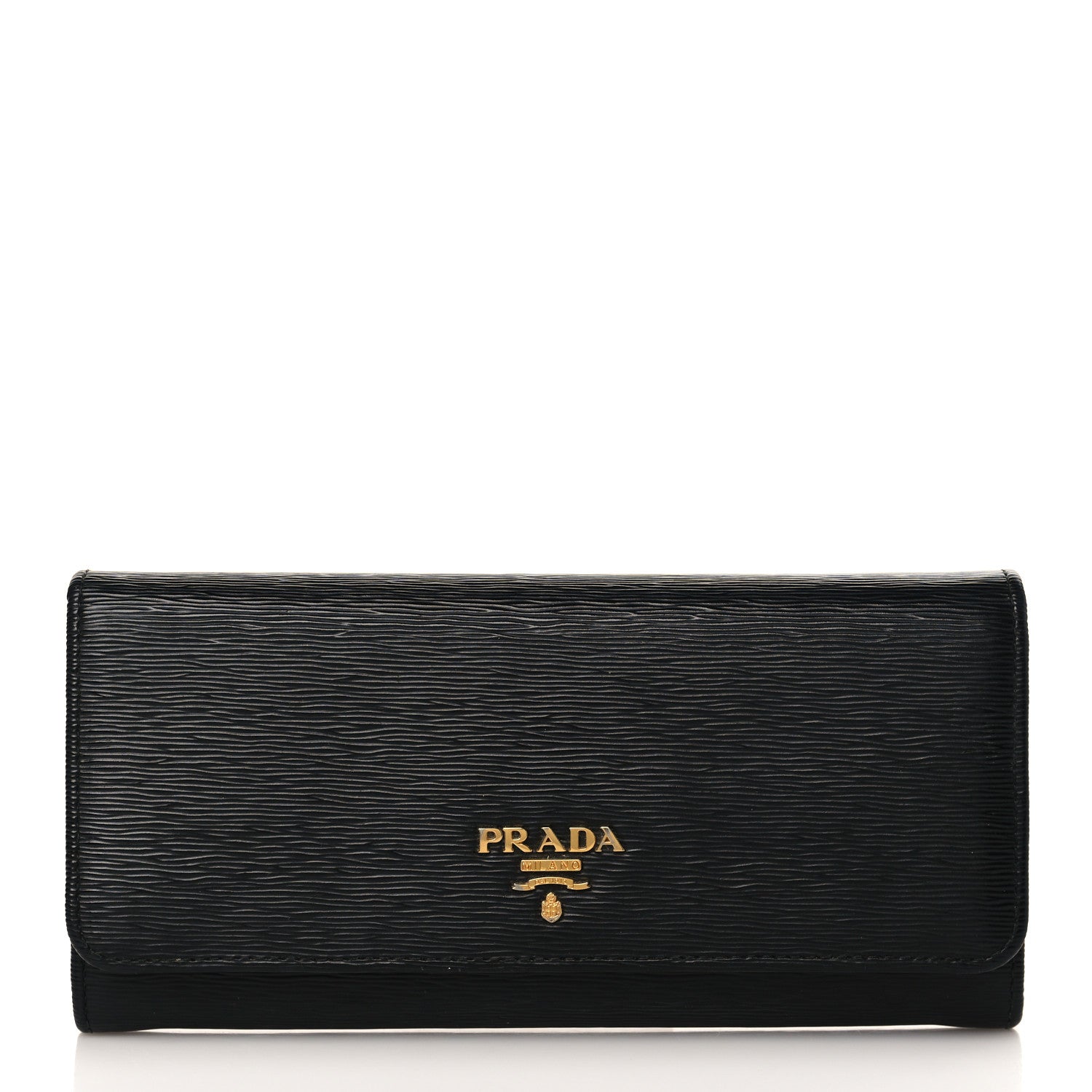Prada Vitello Move Continental Flap Wallet Black 1 of 9