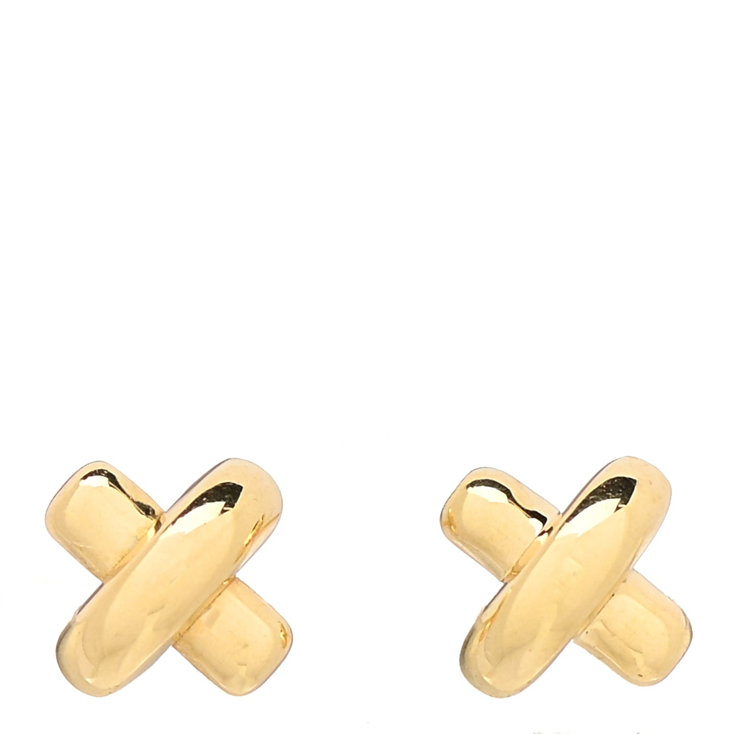 18K Yellow Gold 5mm Cross Stitch Earrings