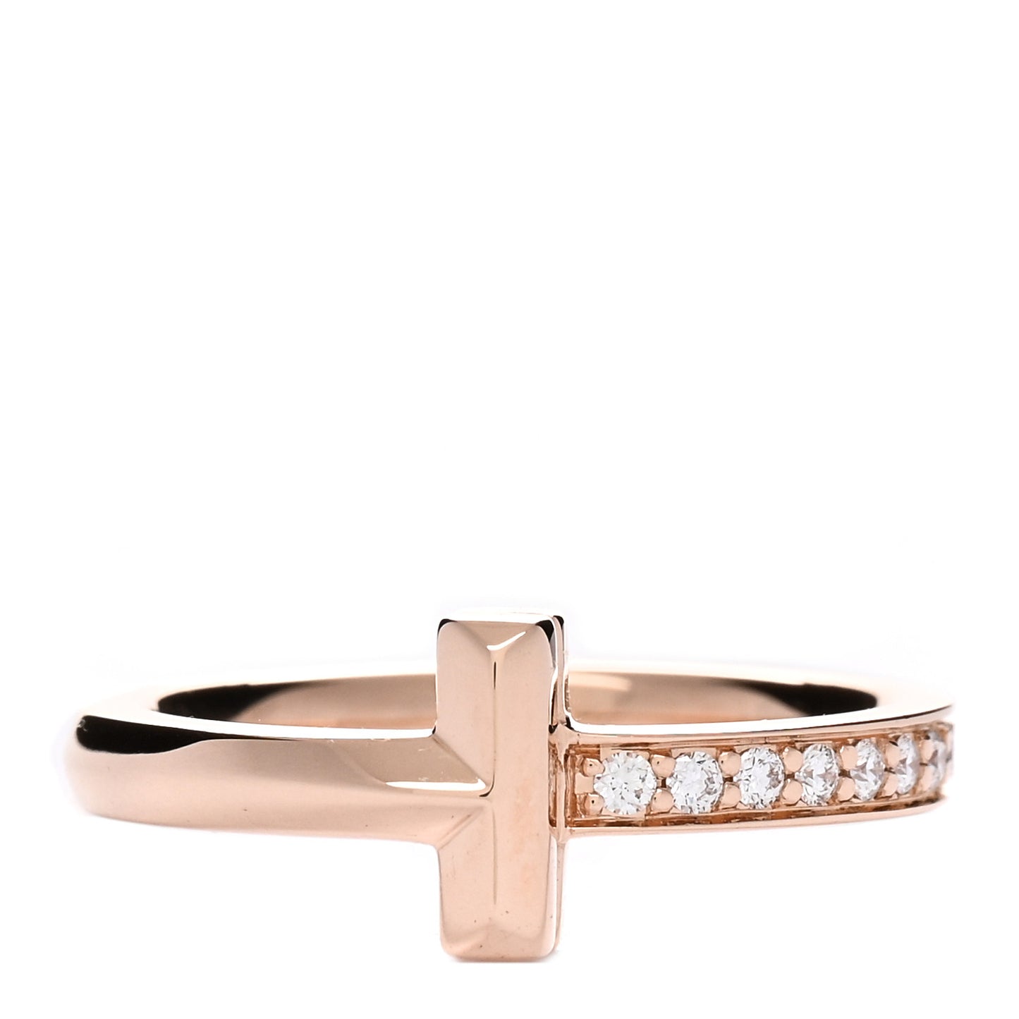 18K Rose Gold Diamond 2.5mm T T1 Ring 48 4.5