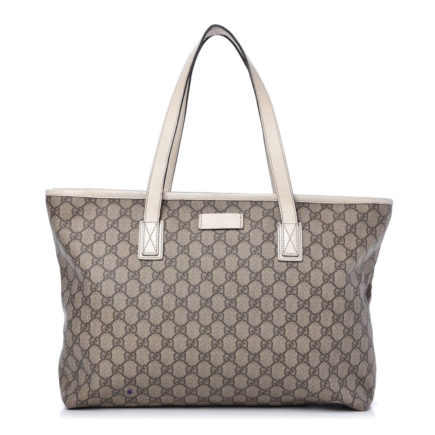 GG Supreme Monogram Medium Zippered Shopping Tote Off White
