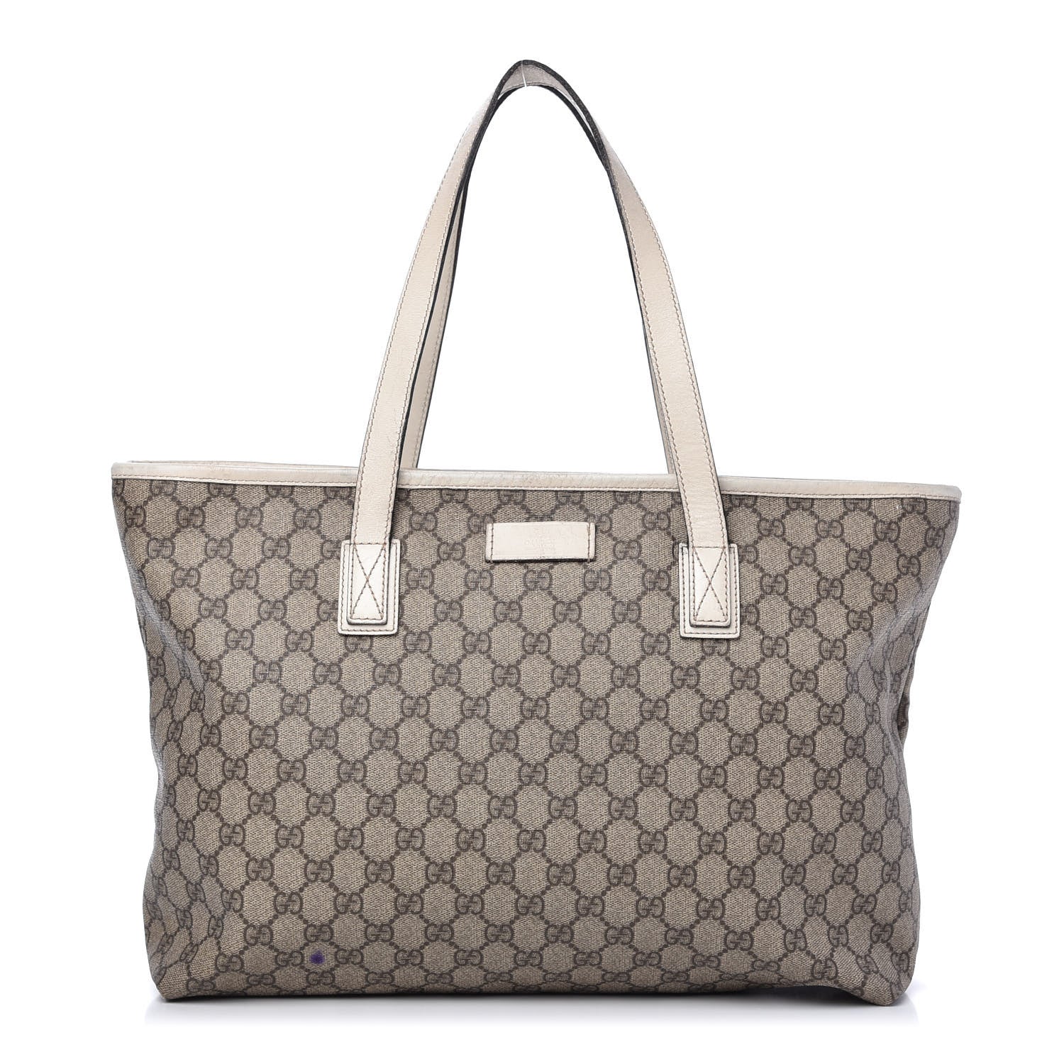 Gucci GG Supreme Monogram Medium Zippered Shopping Tote Off White 1 of 11