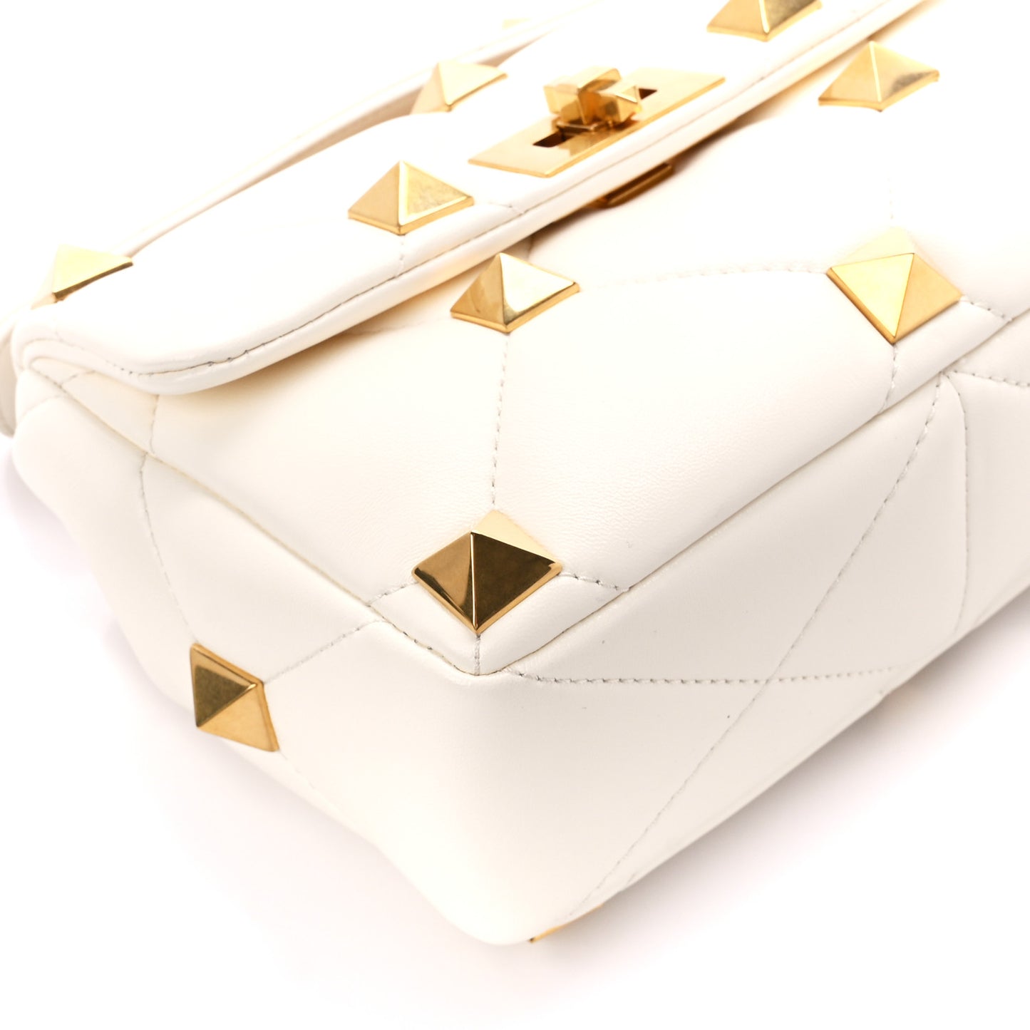 Nappa Medium Roman Stud Shoulder Bag Ivory