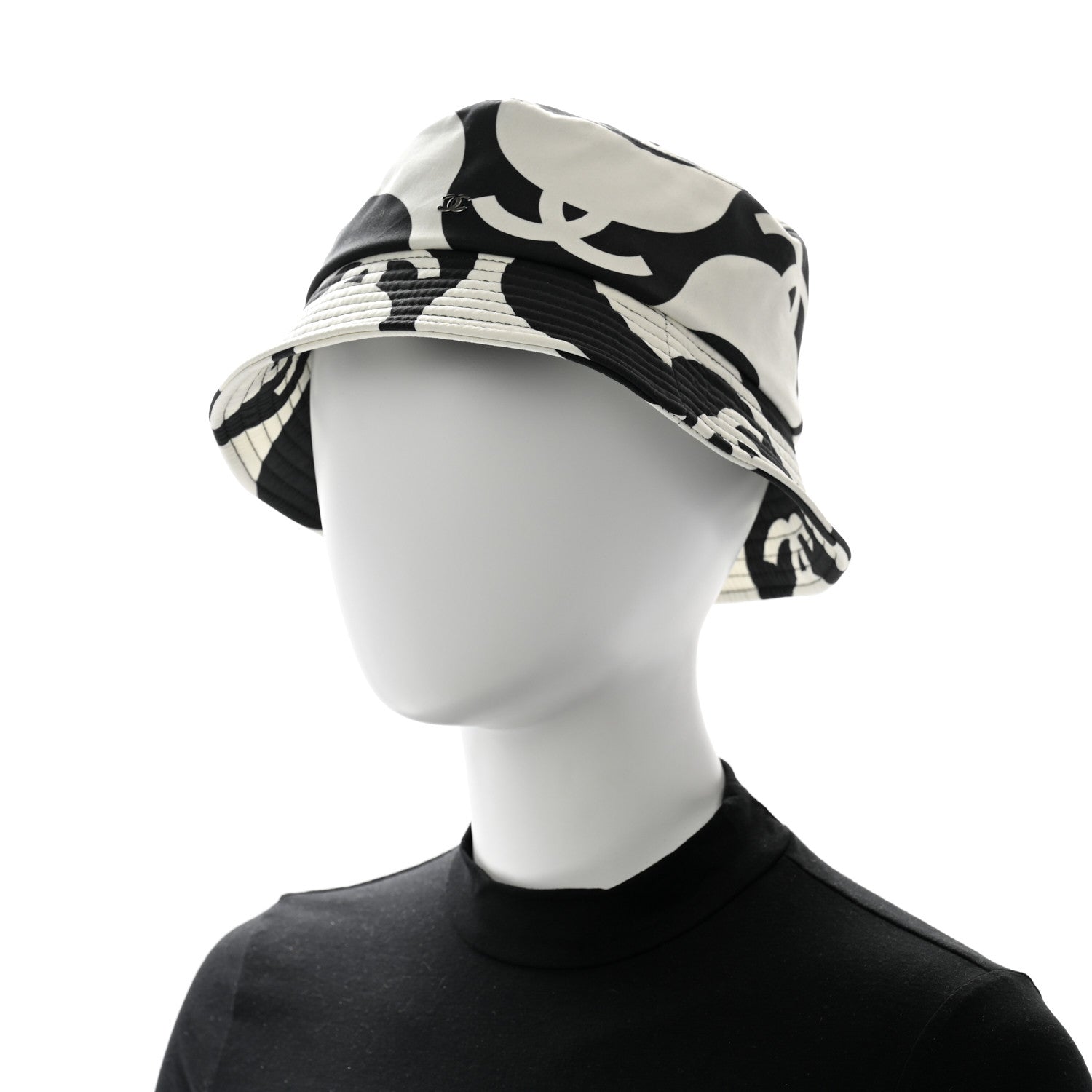 Chanel Canvas Bucket Hat M Black White 2 of 8