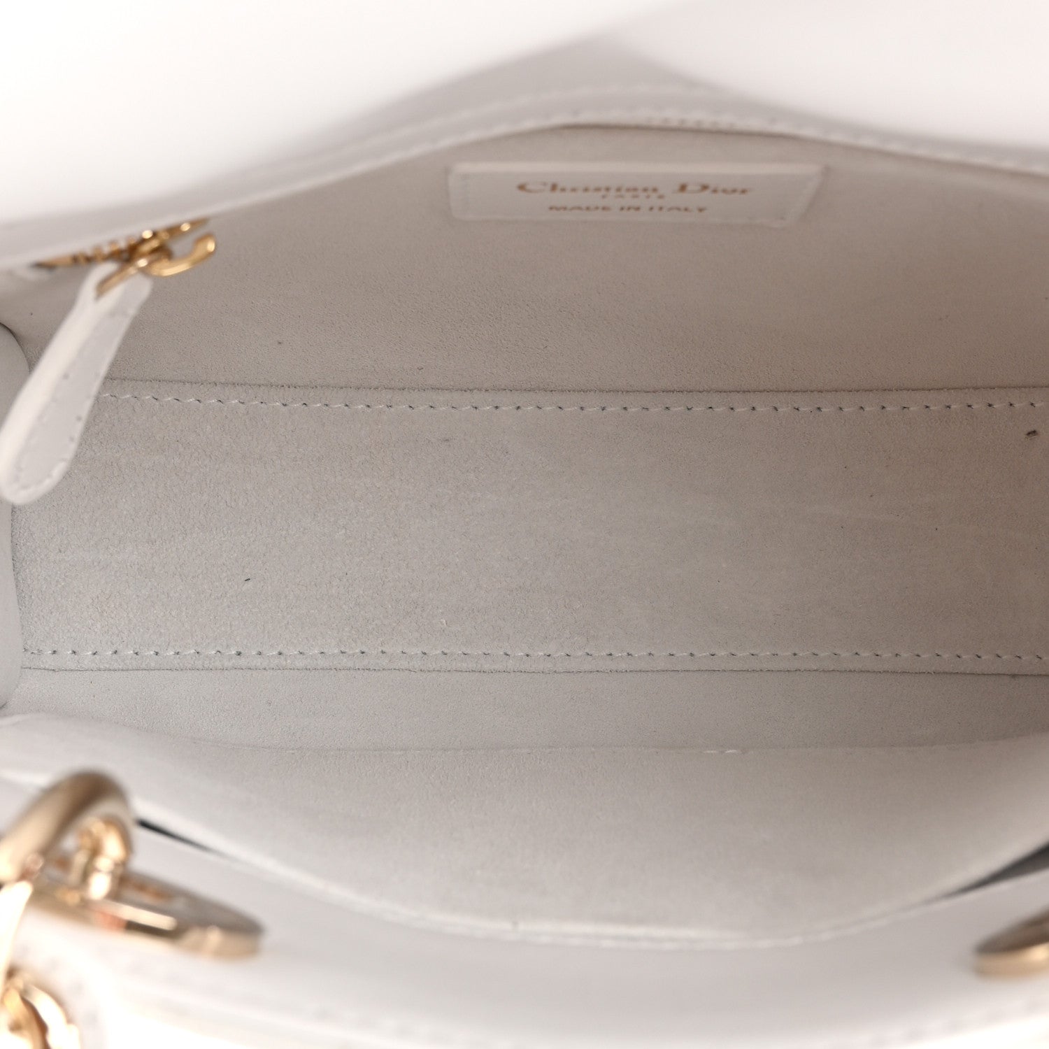 Christian Dior Lambskin Cannage Butterfly Studs Small Lady Dior White 5 of 14
