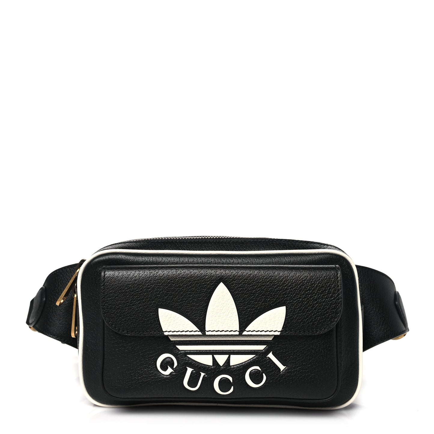 X ADIDAS Textured Dollar Calfskin Belt Bag Black