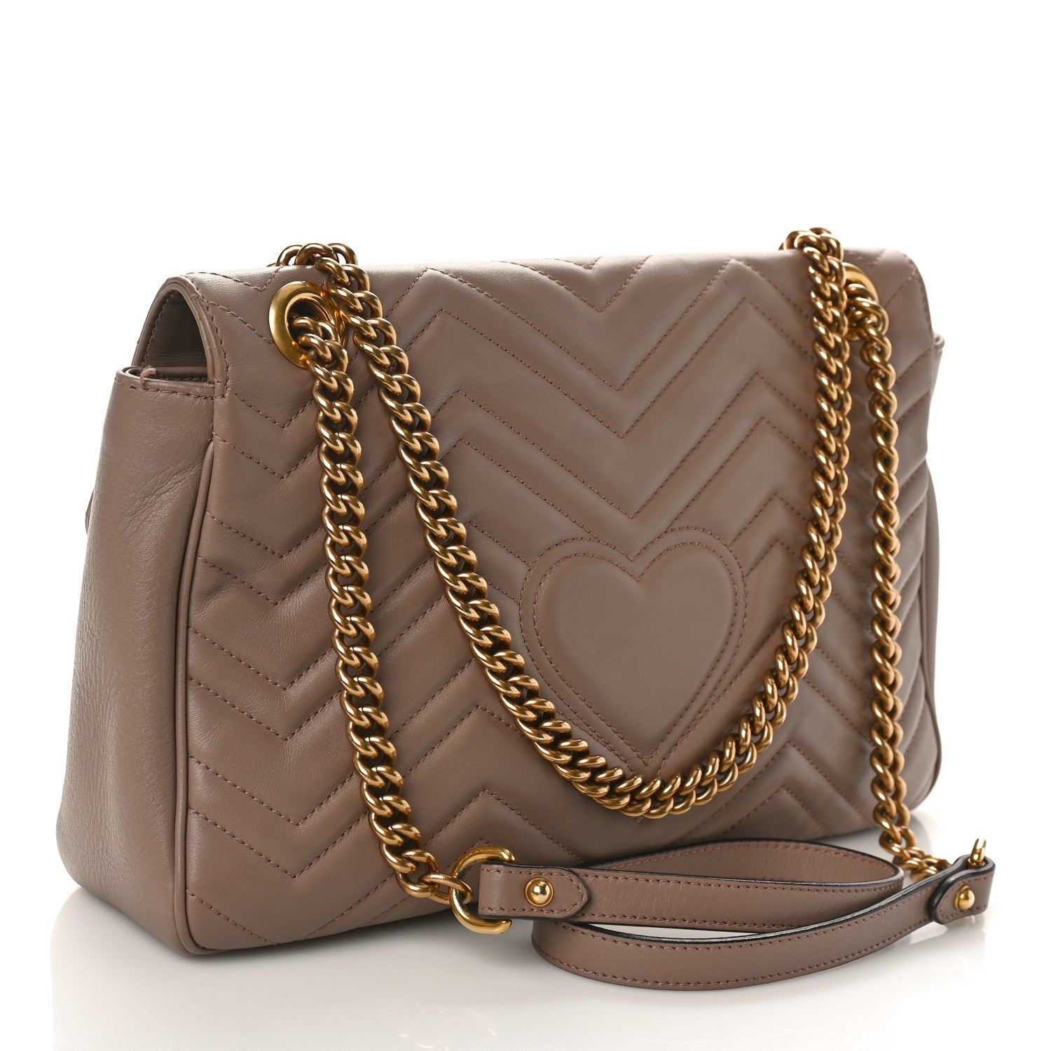 Gucci Calfskin Matelasse Medium GG Marmont Shoulder Bag Porcelain Rose 3 of 13