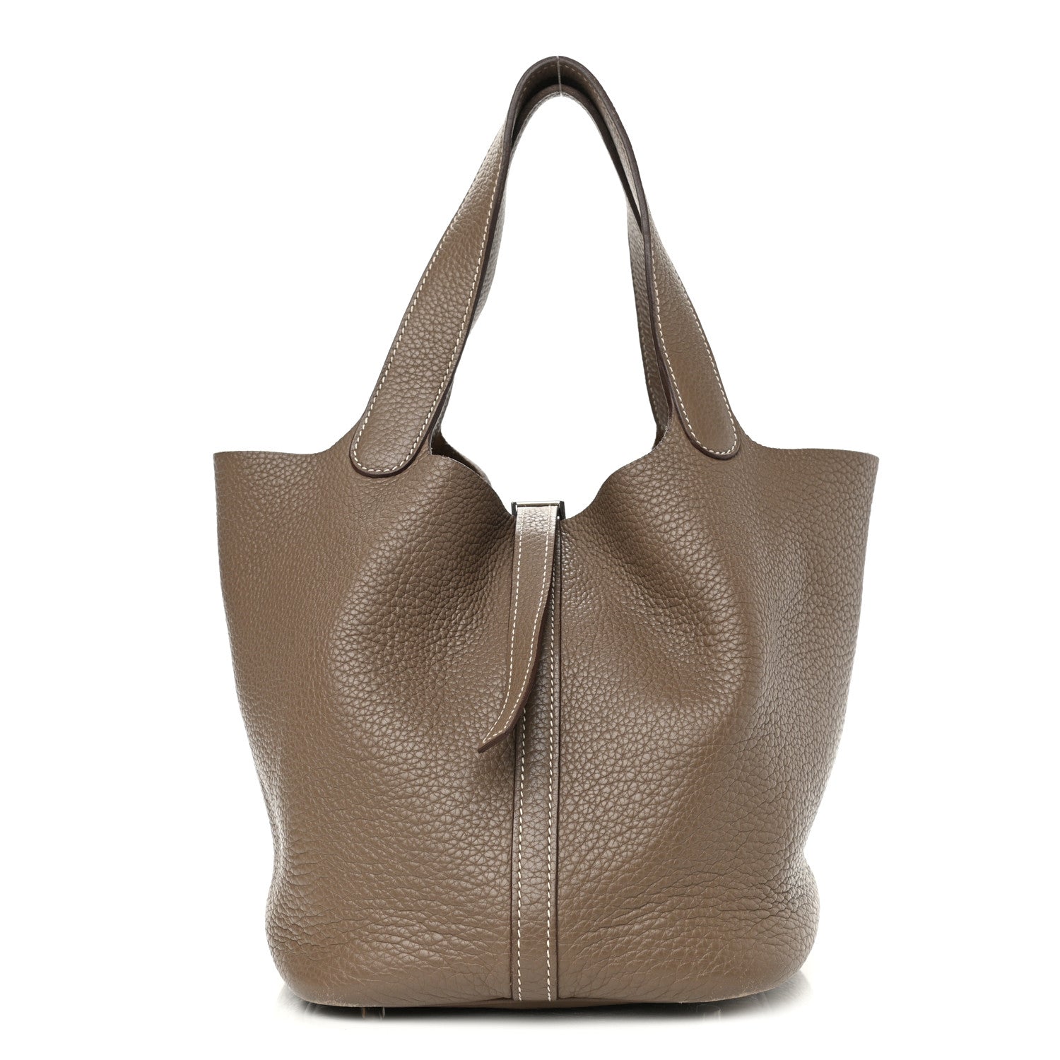 Hermes Taurillon Clemence Picotin 22 MM Etoupe 1 of 13
