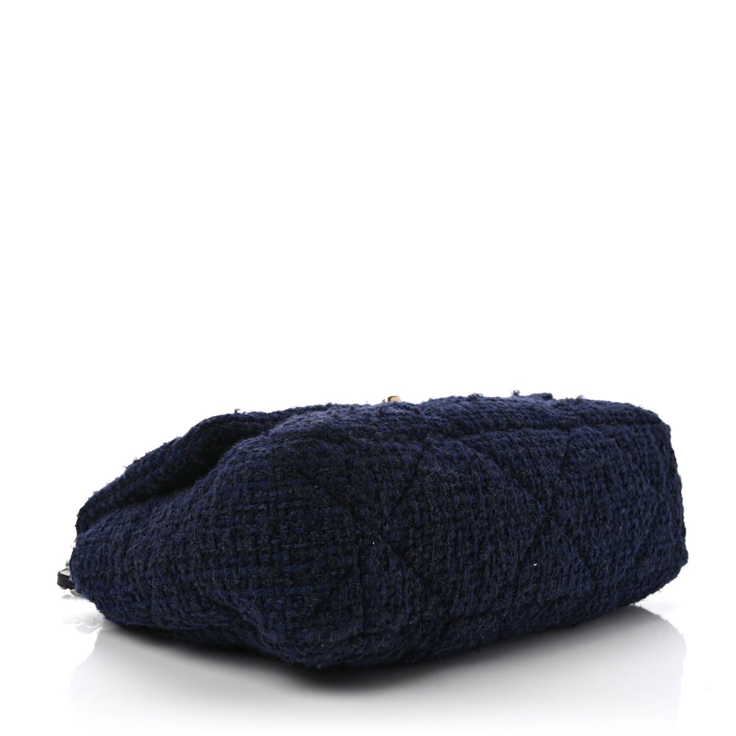 Tweed Quilted Large Chanel 19 Flap Navy Blue