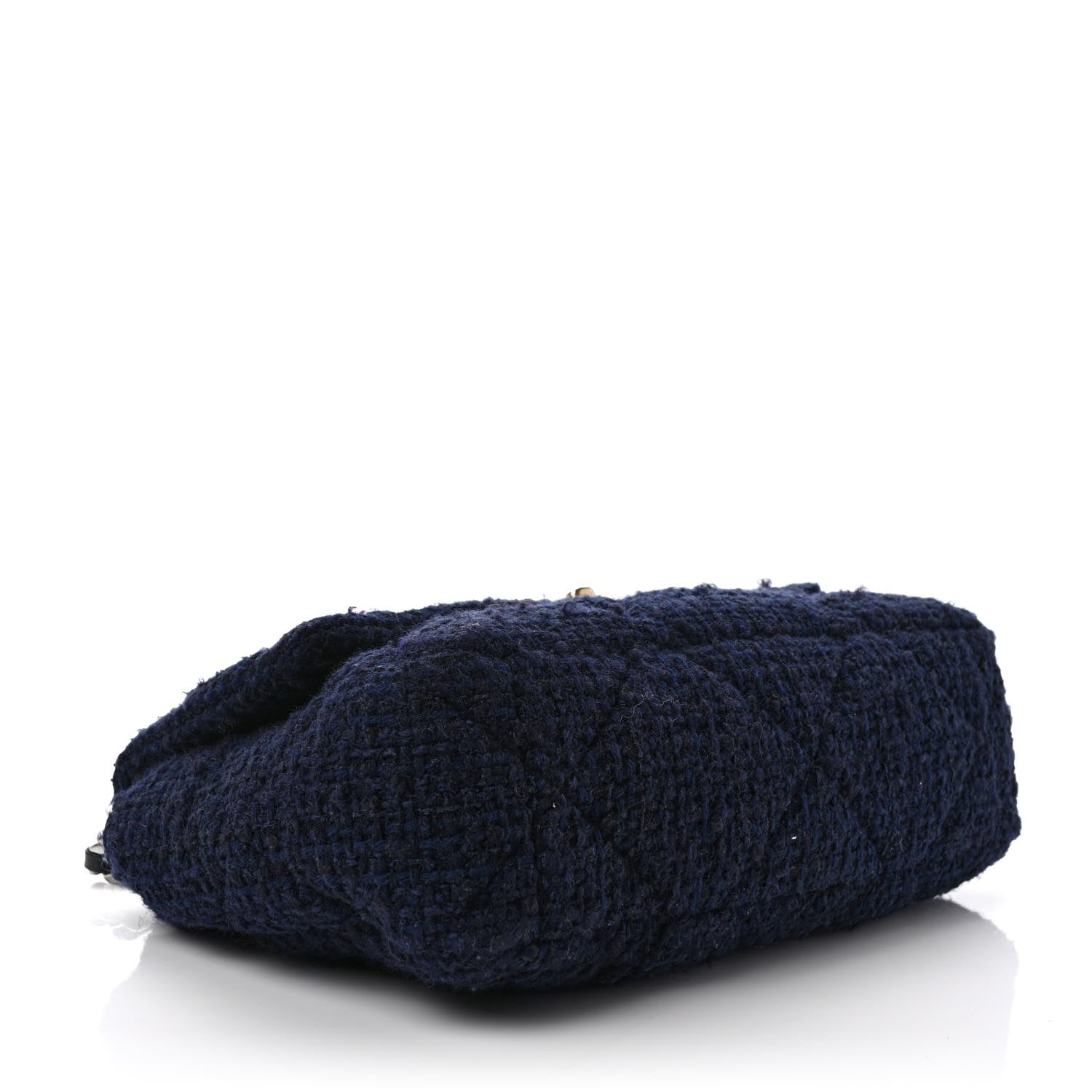 Chanel Tweed Quilted Large Chanel 19 Flap Navy Blue 3 of 8