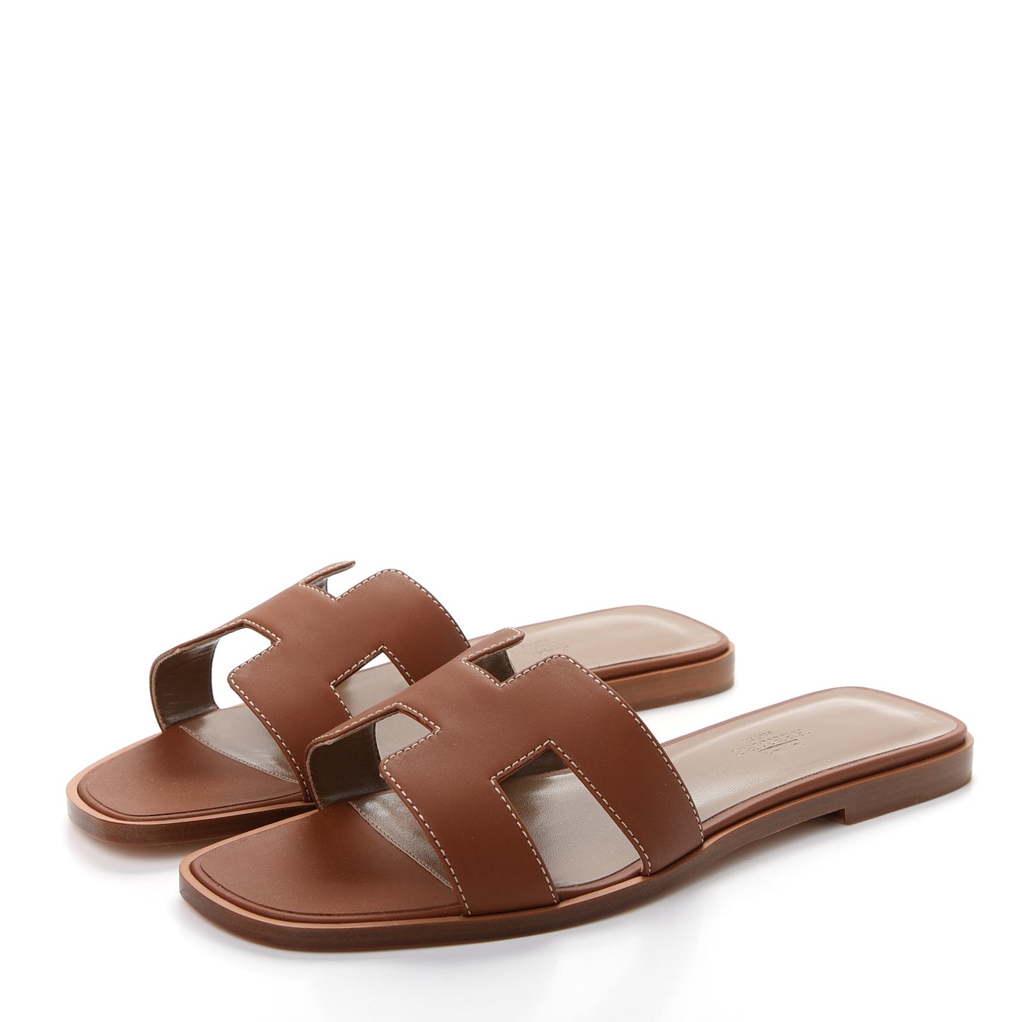 Box Calfskin Oran Sandals 38.5 Gold