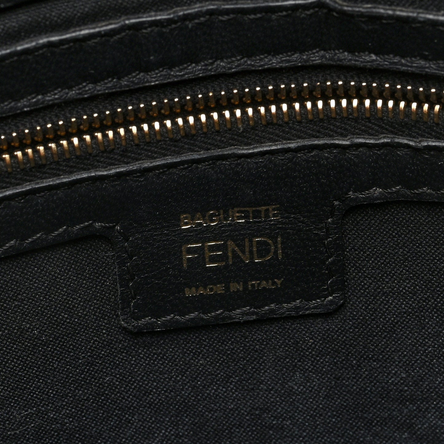 Nappa FF 1974 Embossed Baguette Black