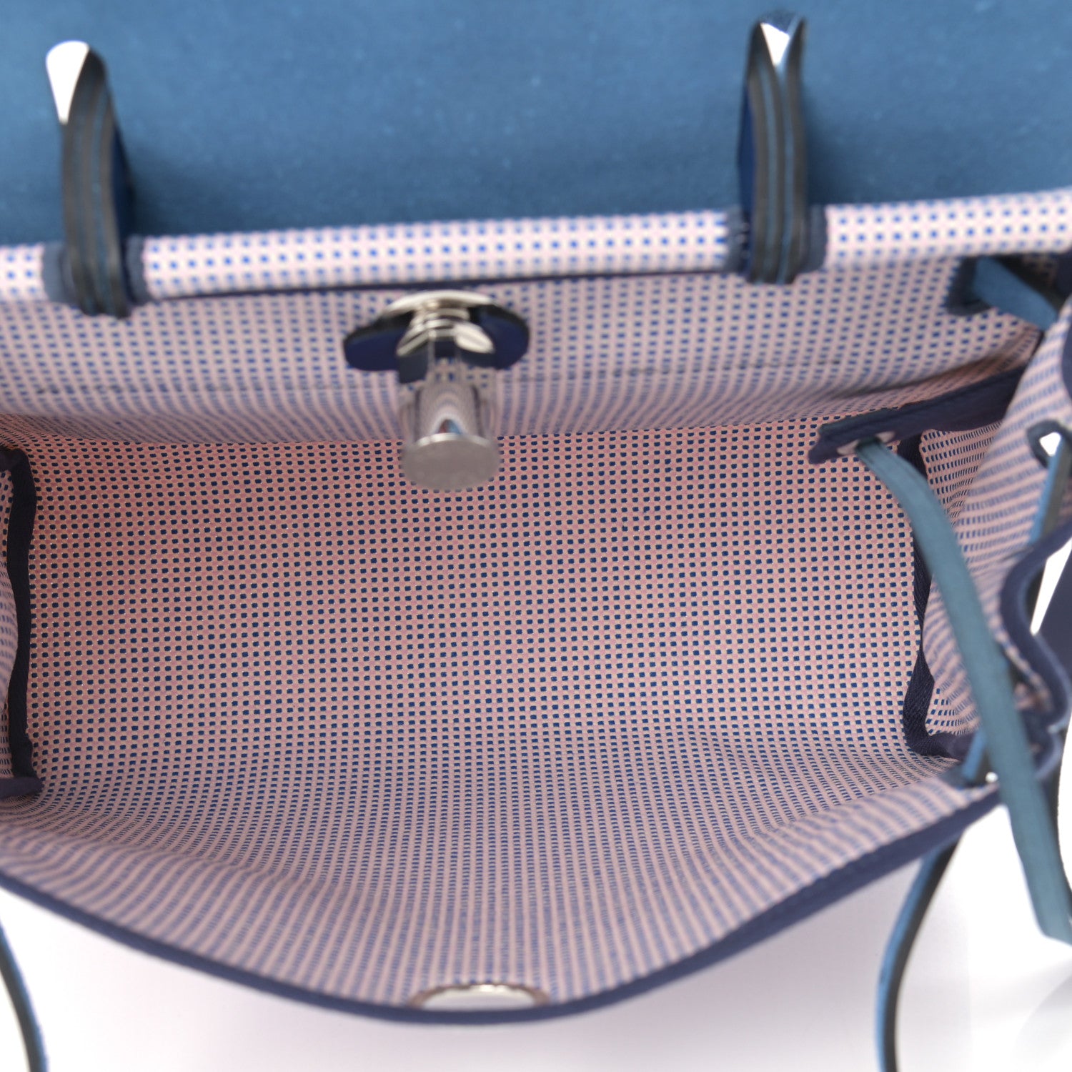 Hermes Criss Viking Vache Hunter Herbag Zip Retourne 31 PM Ecru Mauve Bleu 6 of 12