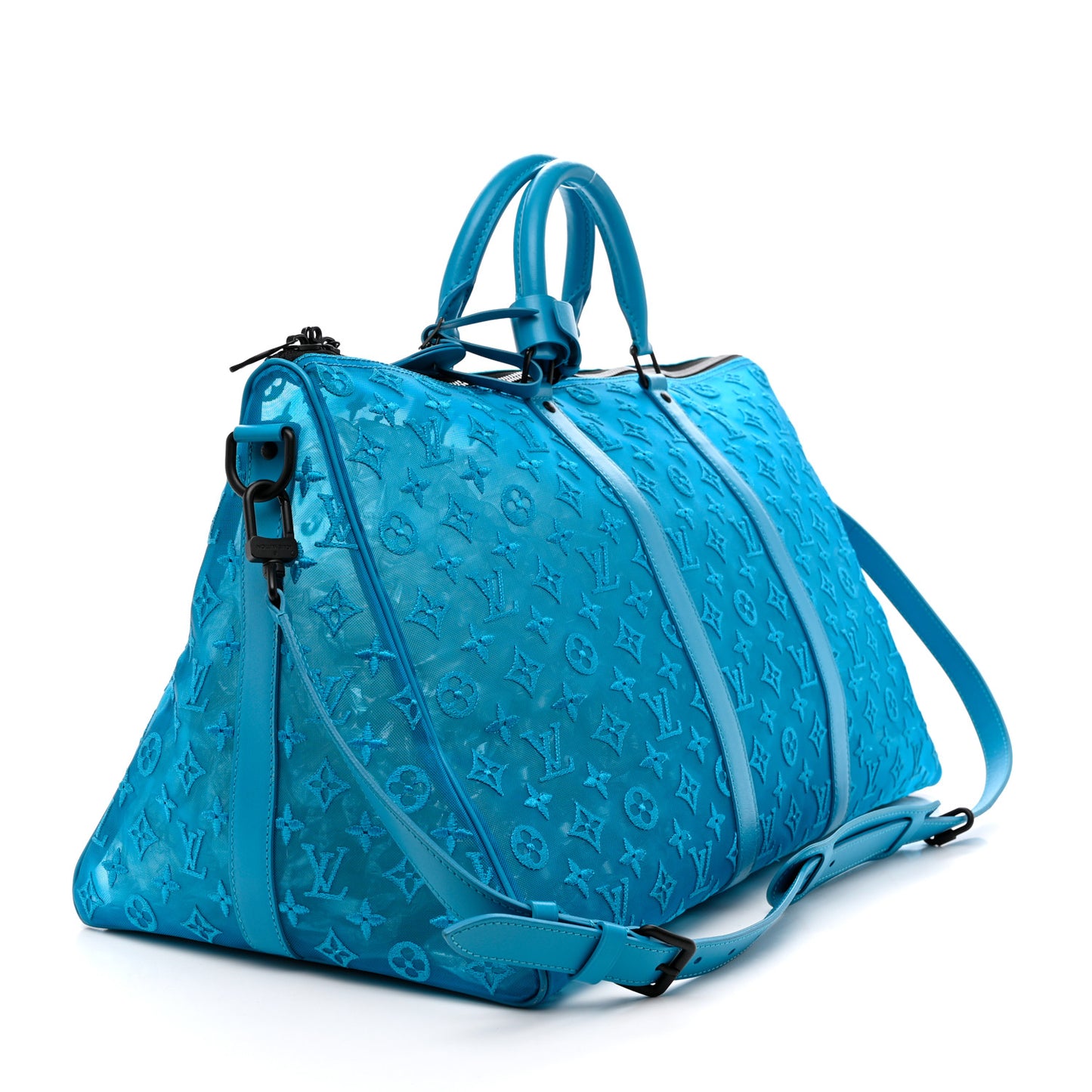 Monogram See Through Keepall Triangle Bandouliere 50 Turquoise