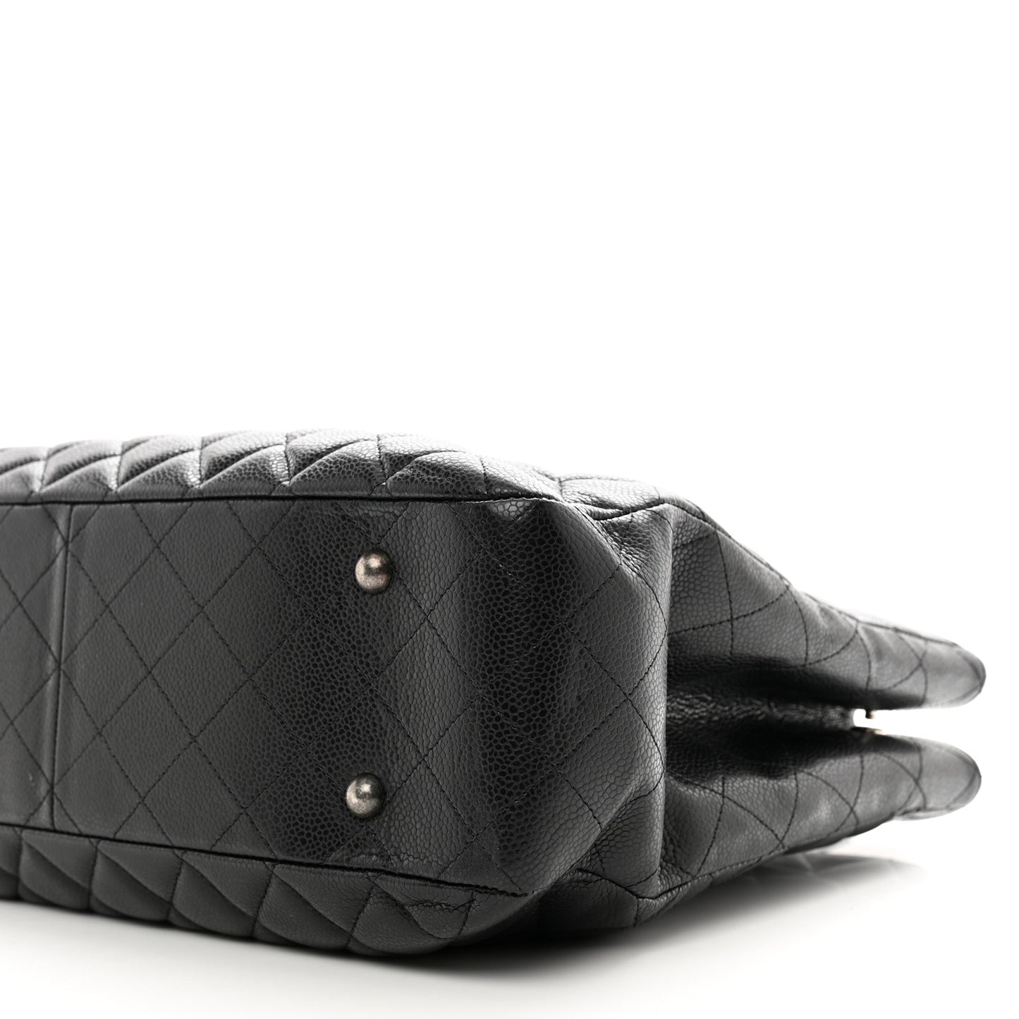 Caviar Quilted Large Shopping Tote Black