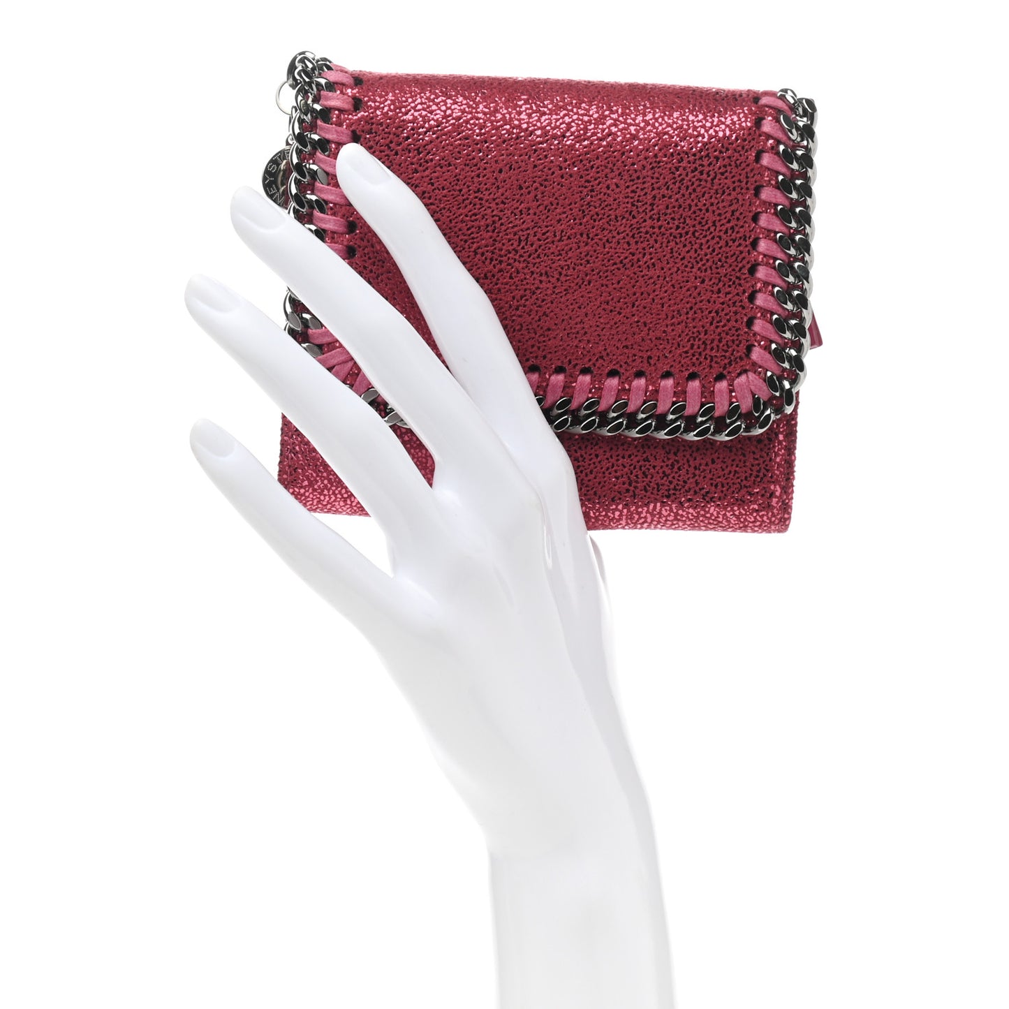 Shaggy Deer Small Falabella Flap Wallet Pink