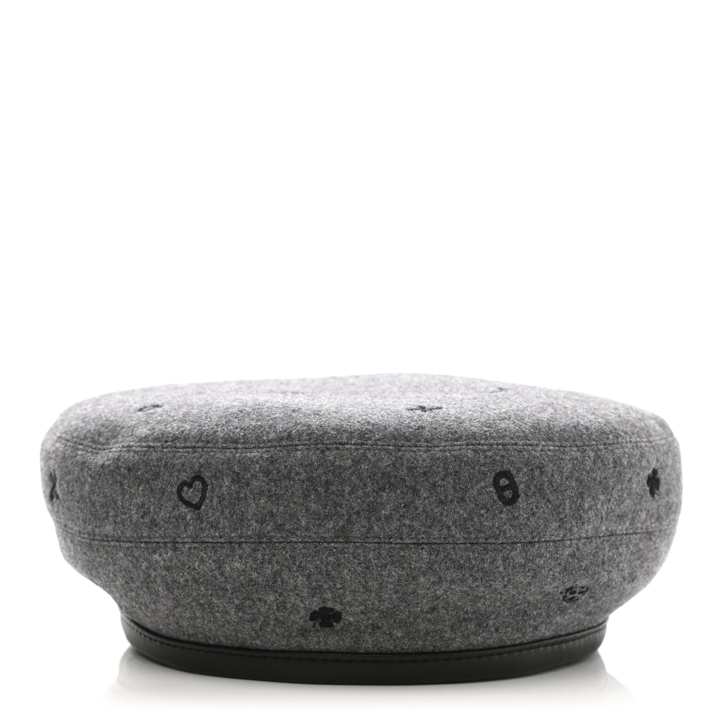 Cashmere Lambskin Saint-Honore Charms Beret 57 Charbon