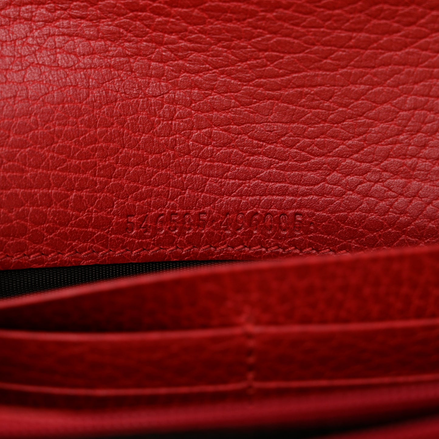 Dollar Calfskin Petite GG Marmont Wallet Chain Bag Hibiscus Red
