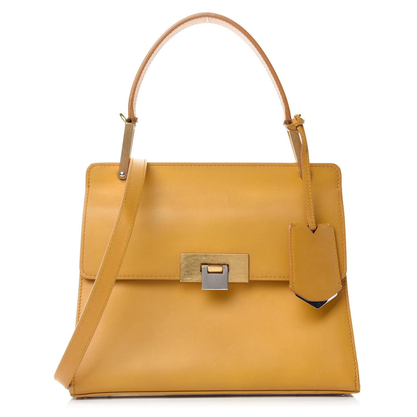 Calfskin Le Dix Cartable S Bag Jaune Citronnade
