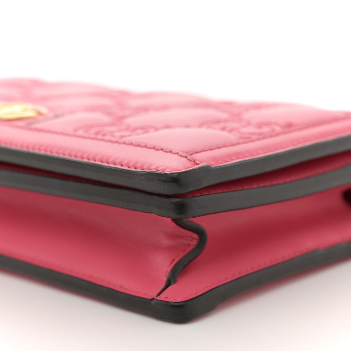 Calfskin GG Matelasse Chain Wallet Rhodamine Pink