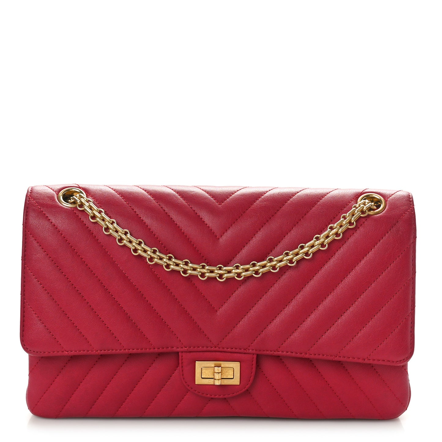 Sheepskin Chevron Quilted 2.55 Reissue 226 Flap Dark Pink