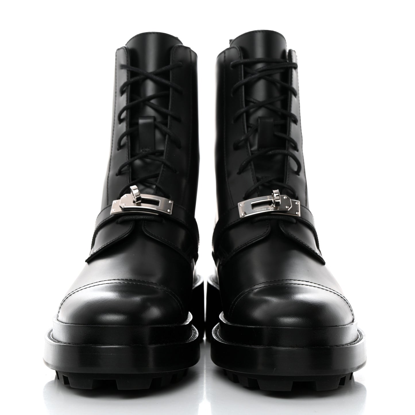 Glossed Calfskin Funk Ankle Boots 37 Black
