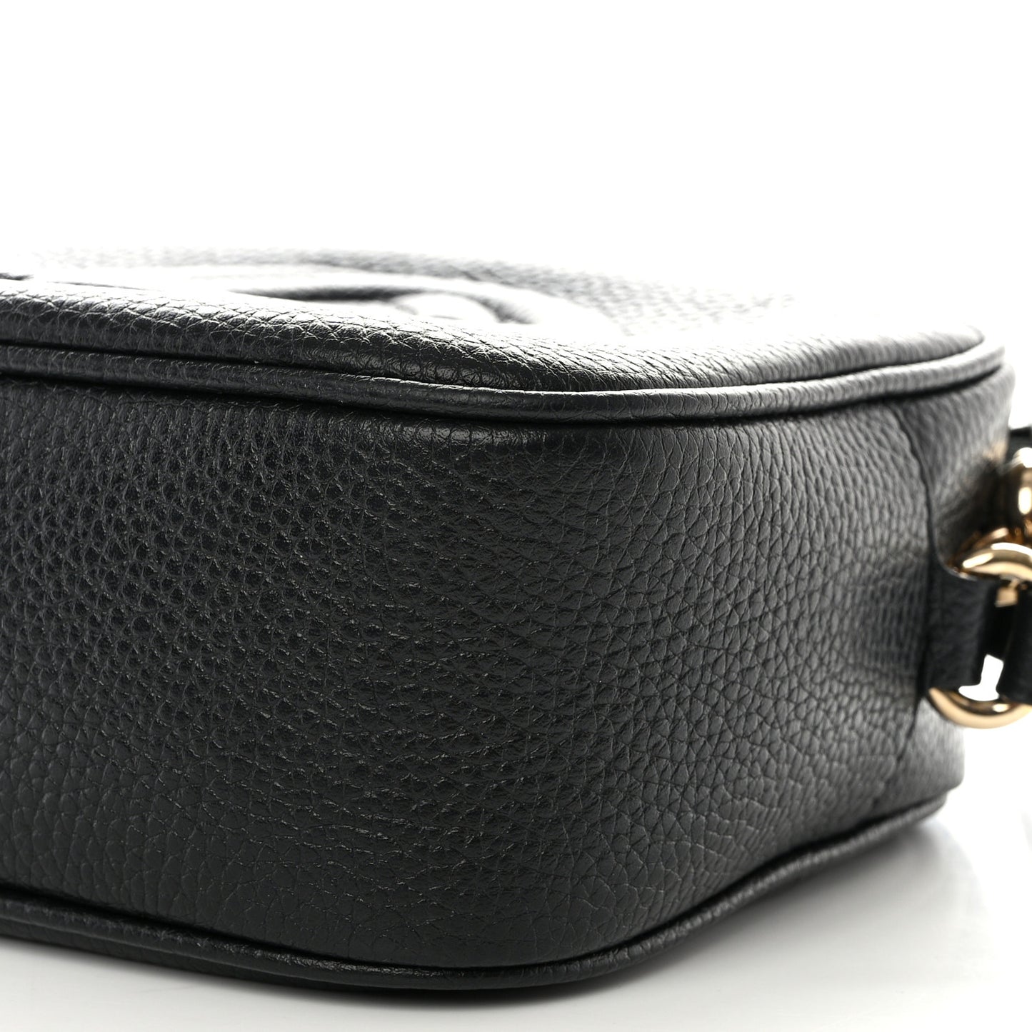Pebbled Calfskin Small Soho Disco Bag Black