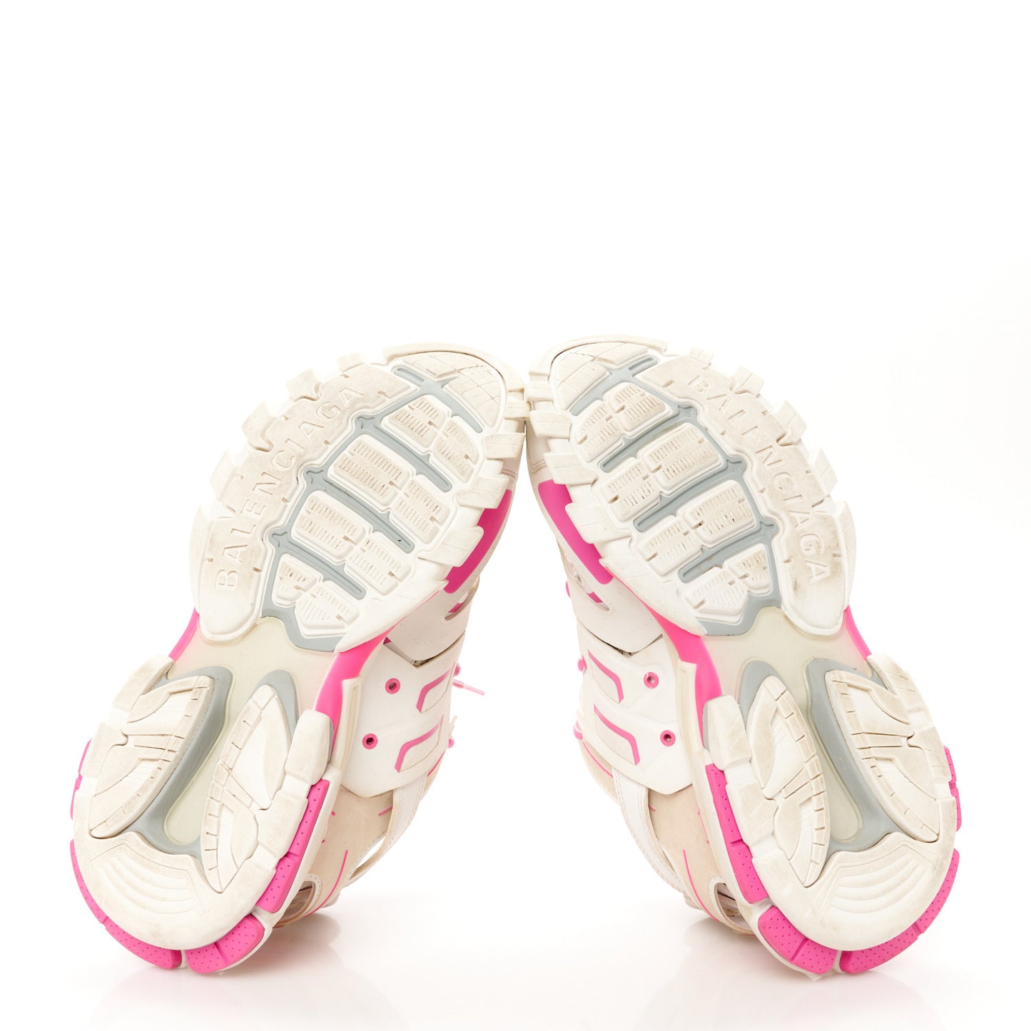 Mesh Rubber Bi-Color Womens Track Sneakers 40 White Fluo Pink
