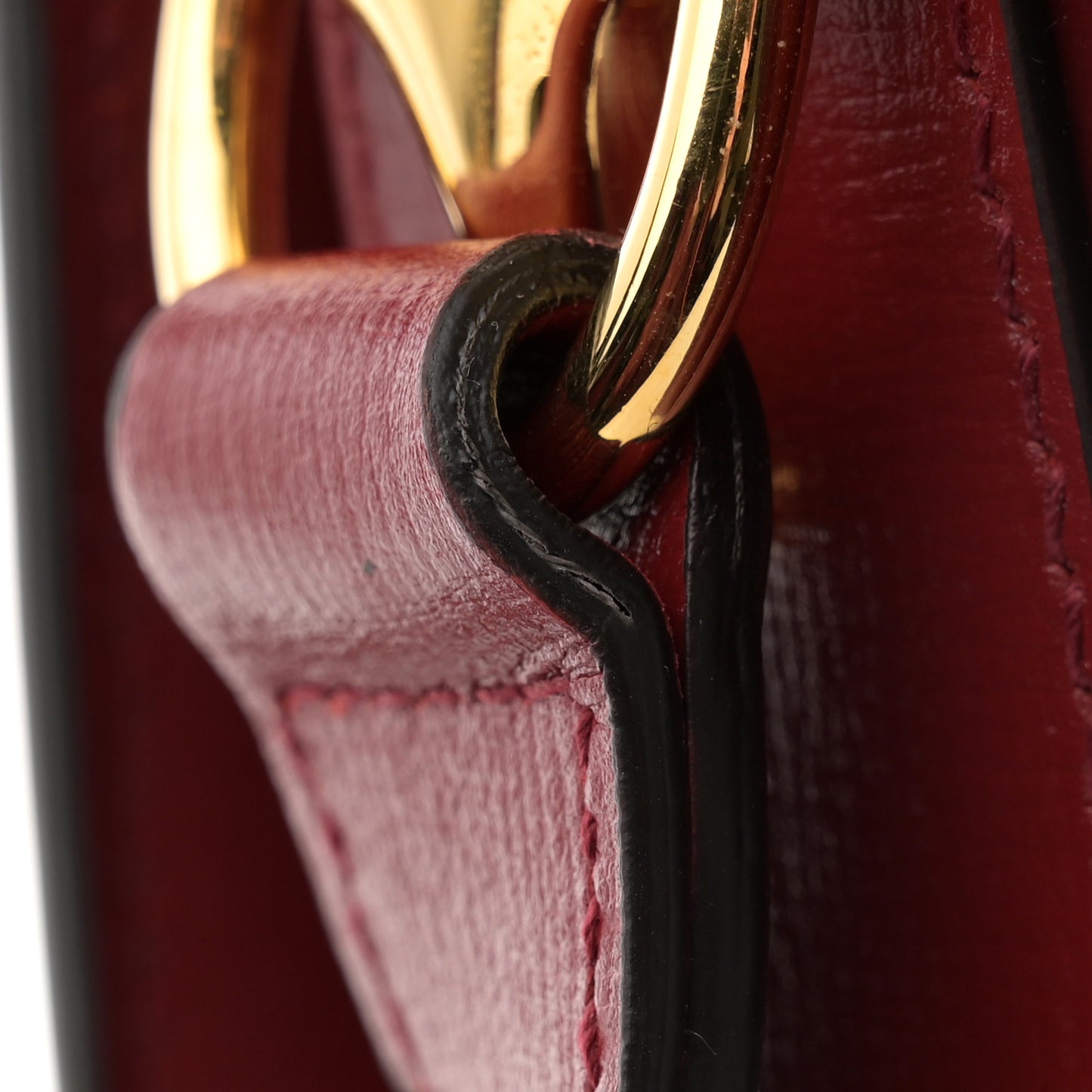 GG Supreme Monogram Azalea Calfskin Horsebit 1955 Shoulder Bag Beige Ebony New Cherry Red