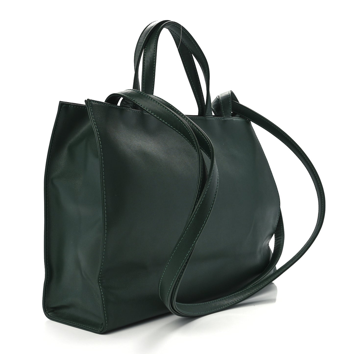 Vegan Leather Medium Shopping Bag Dark Olive