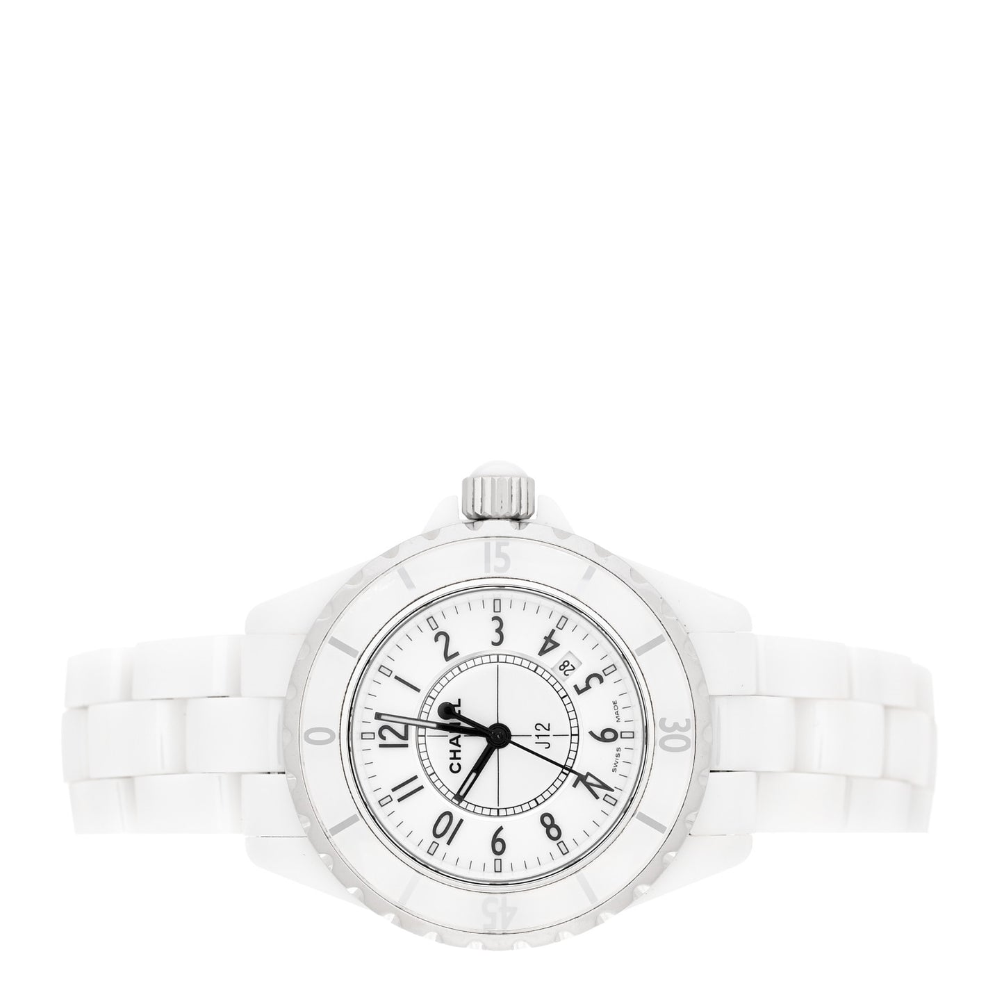 Stainless Steel Ceramic 33mm J12 Quartz Watch White