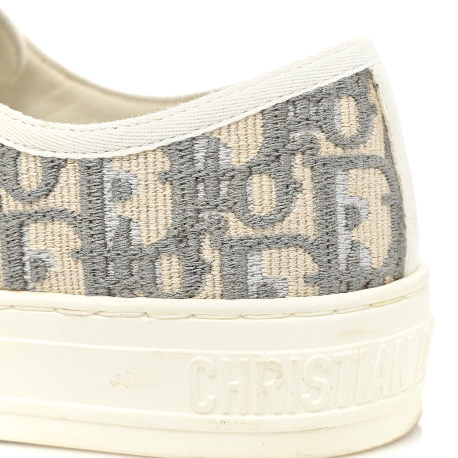 Christian Dior Canvas Oblique Walk'N'Dior Low Top Sneakers 36.5 Grey Stone 11 of 12
