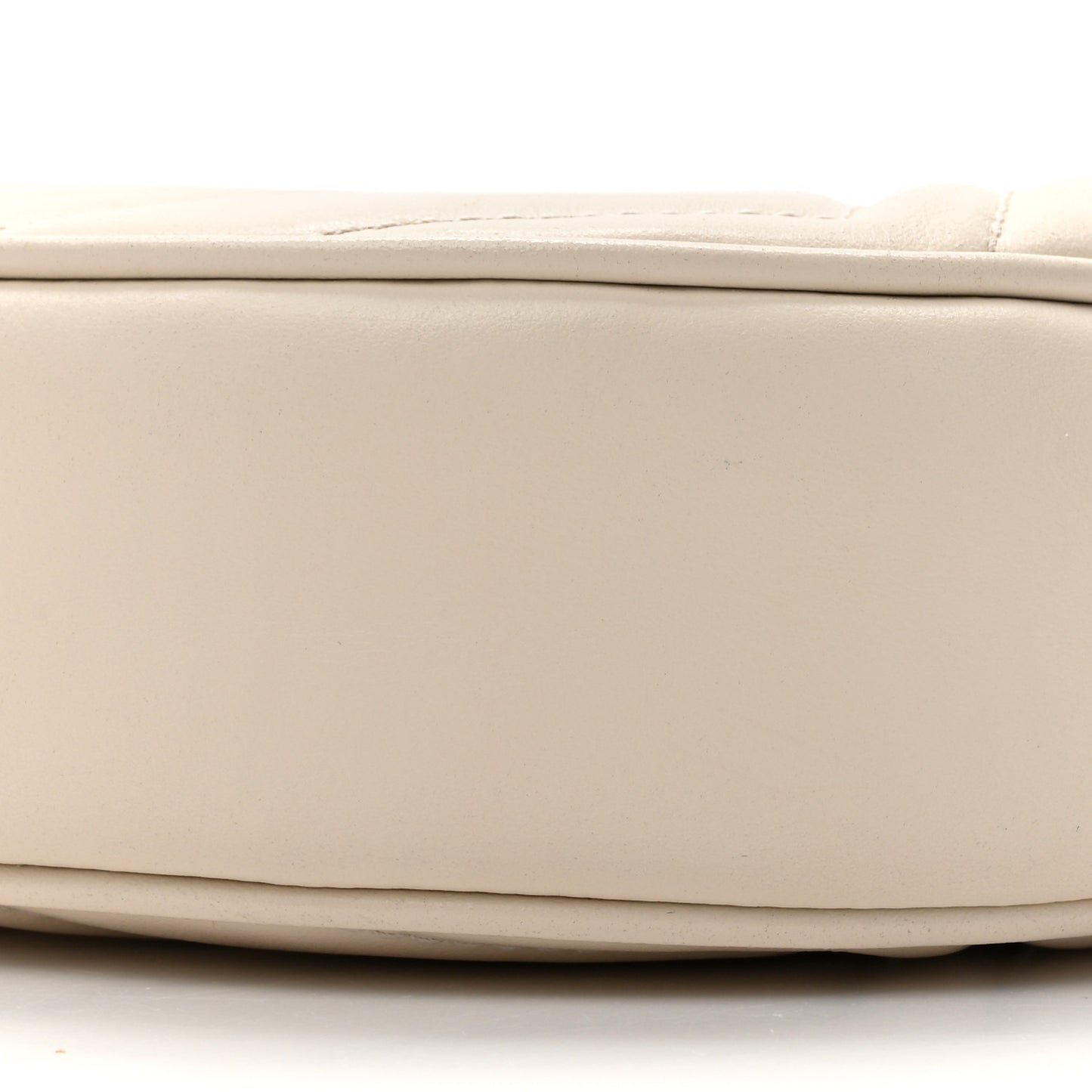 Calfskin Matelasse Chevron Mini GG Marmont Half Moon Hobo Mystic White