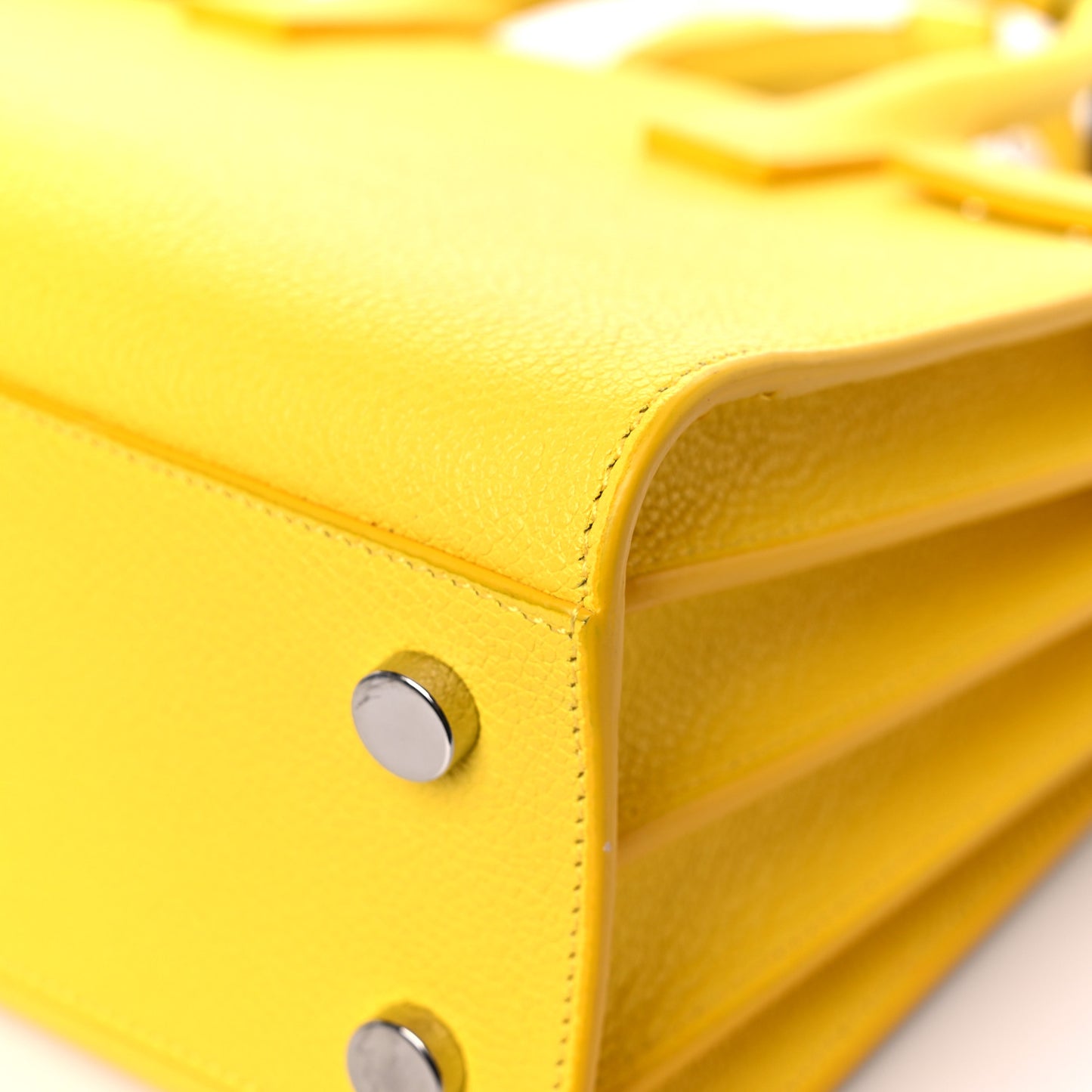 Grained Calfskin Nano Sac De Jour Jaune