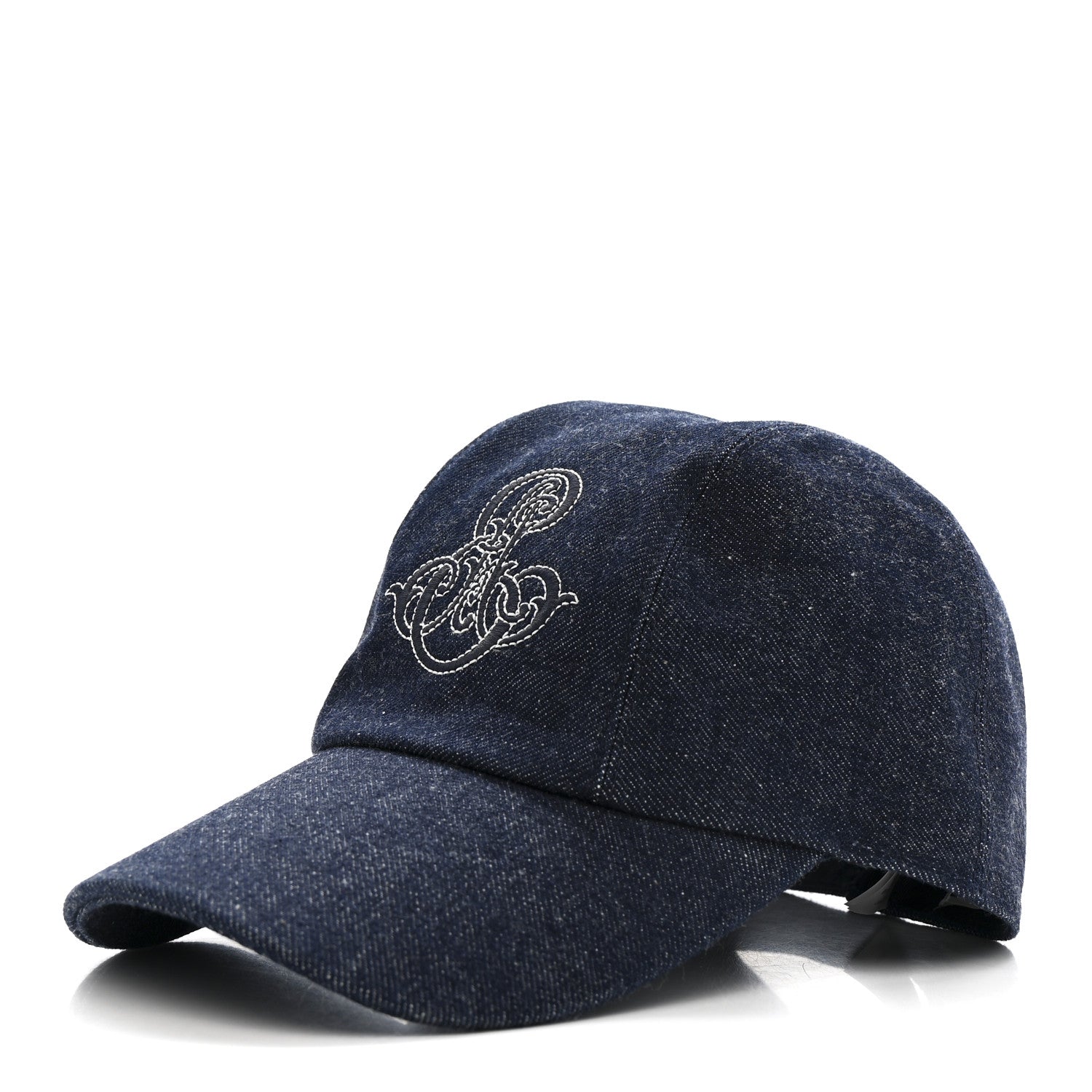 Hermes Denim Embroidered Davis Emile Hat 57 Indigo 1809701