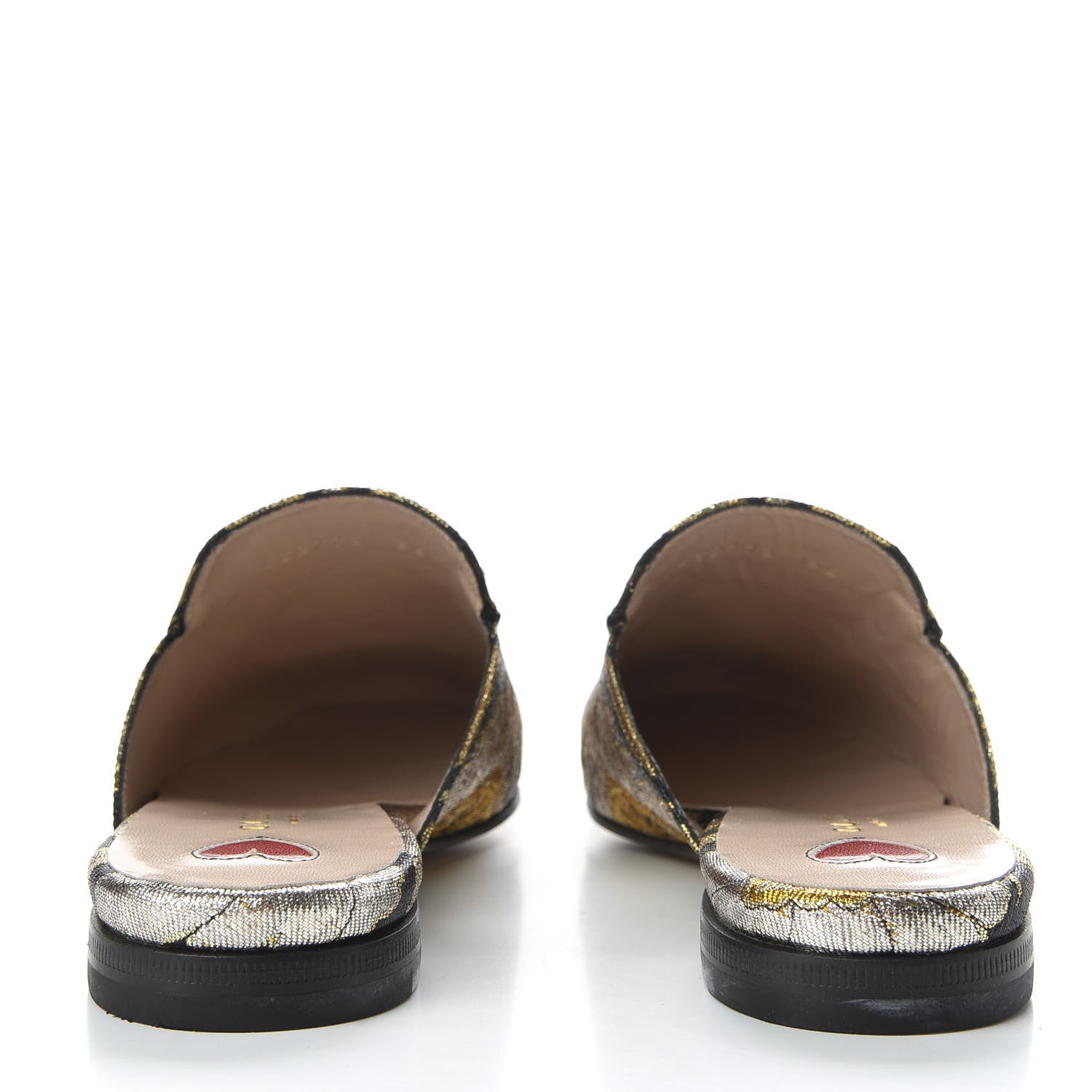 Gucci Jacquard Floral Womens Princetown Slippers 36 Oro Black 4 of 9