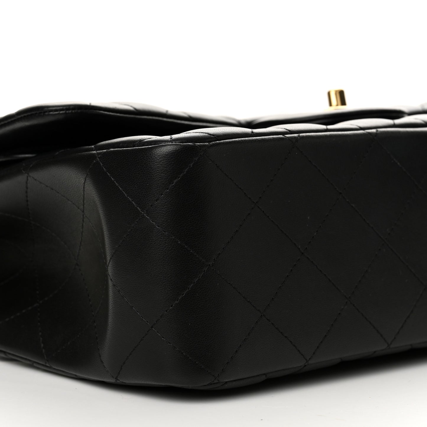 Lambskin Quilted Jumbo Double Flap Black
