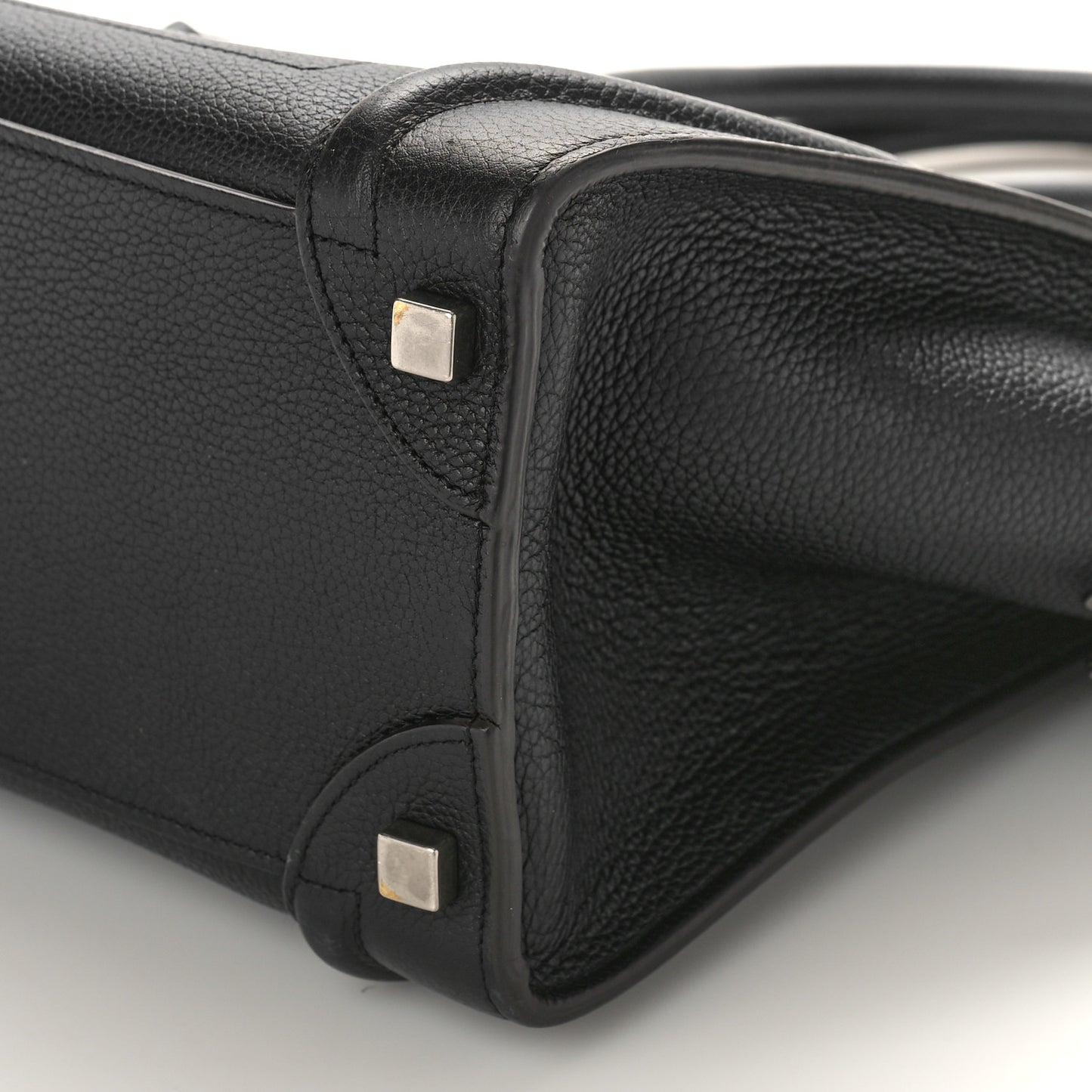 Drummed Calfskin Micro Luggage Black