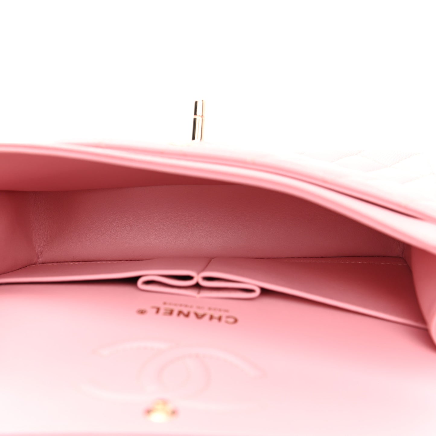 Caviar Quilted Small Double Flap Pink
