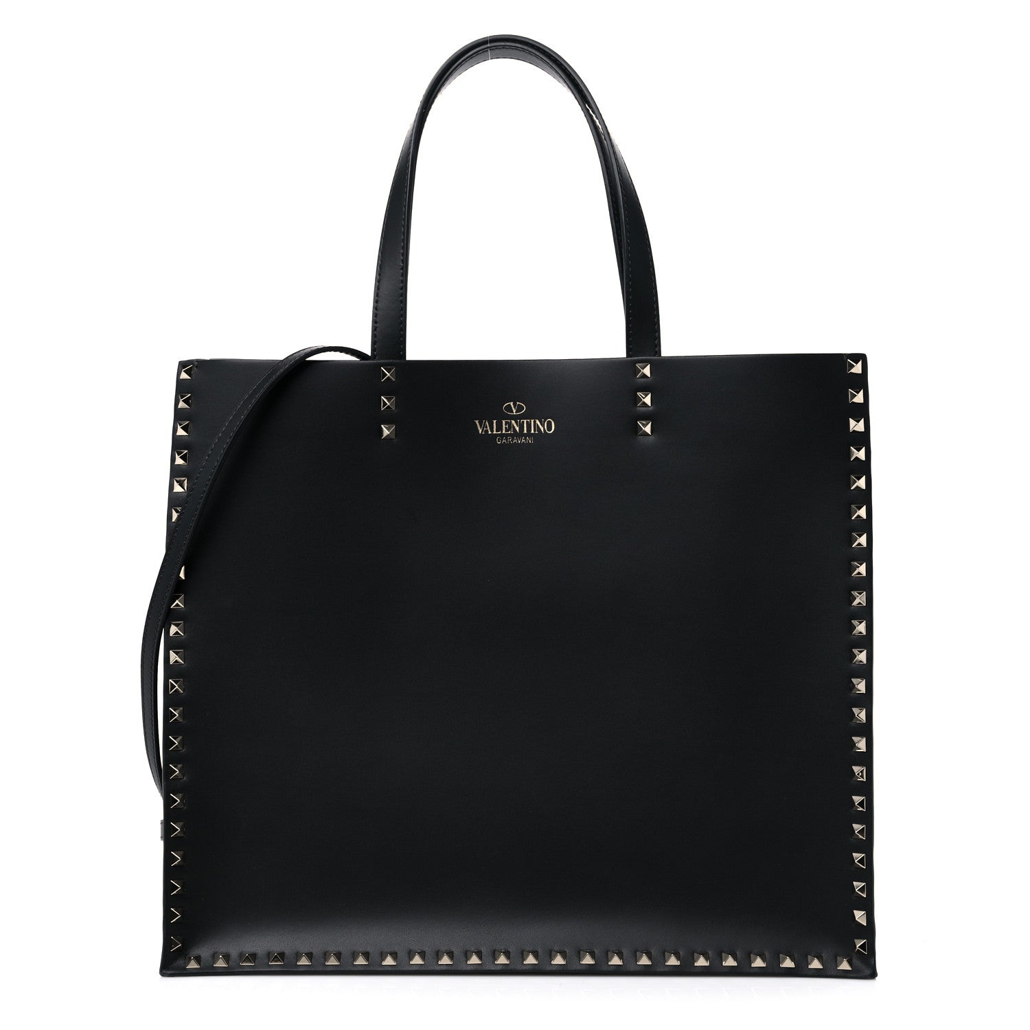 Valentino Garavani Calfskin Rockstud Vertical Tote Black 1 of 12