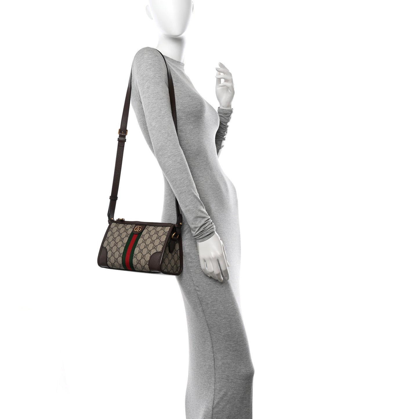 GG Supreme Monogram Web Small Ophidia Messenger Bag Beige Ebony New Acero
