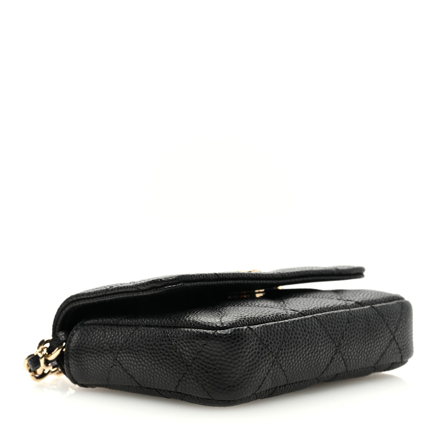 Caviar Quilted Belt Bag With Charms On Chain Black